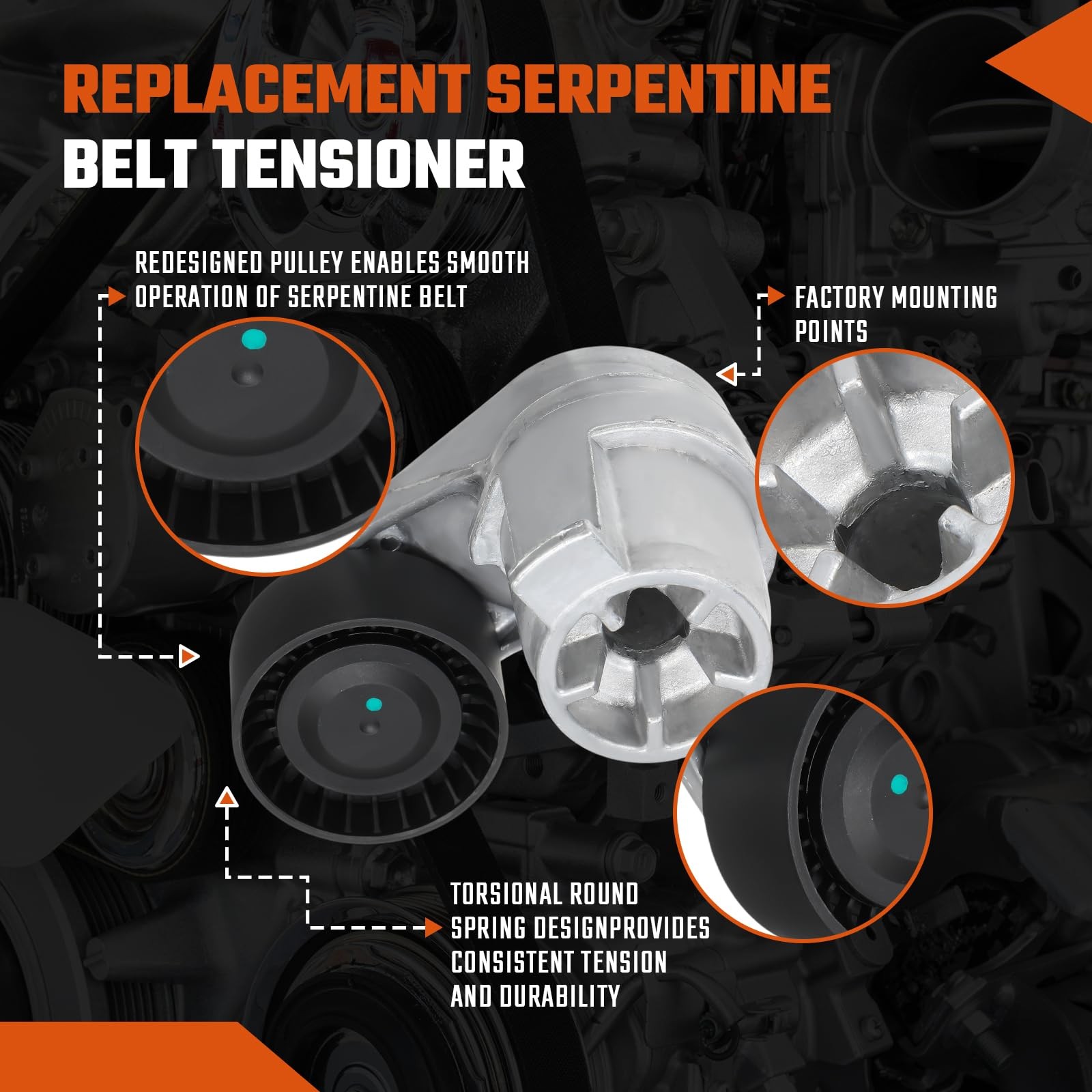 ISINSWIFT Belt Tensioner Assembly with Pulley Fit for BMW X3 11288604266