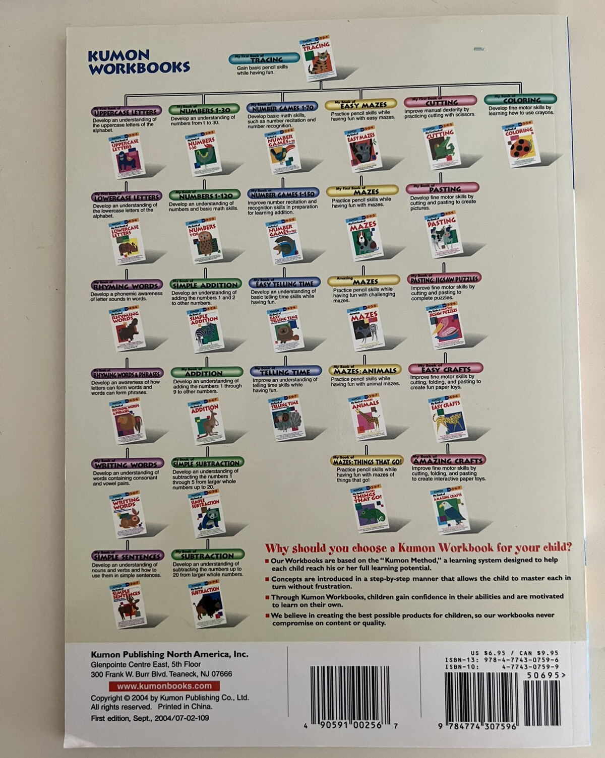 KUMON My Book Of Number Games 1-70 Ages 3-4-5 NEW