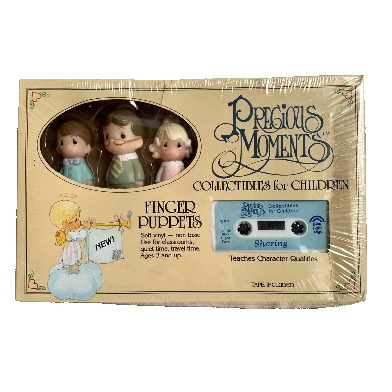 Precious Moments Finger Puppets Character Qualities Cassette Tape Set New