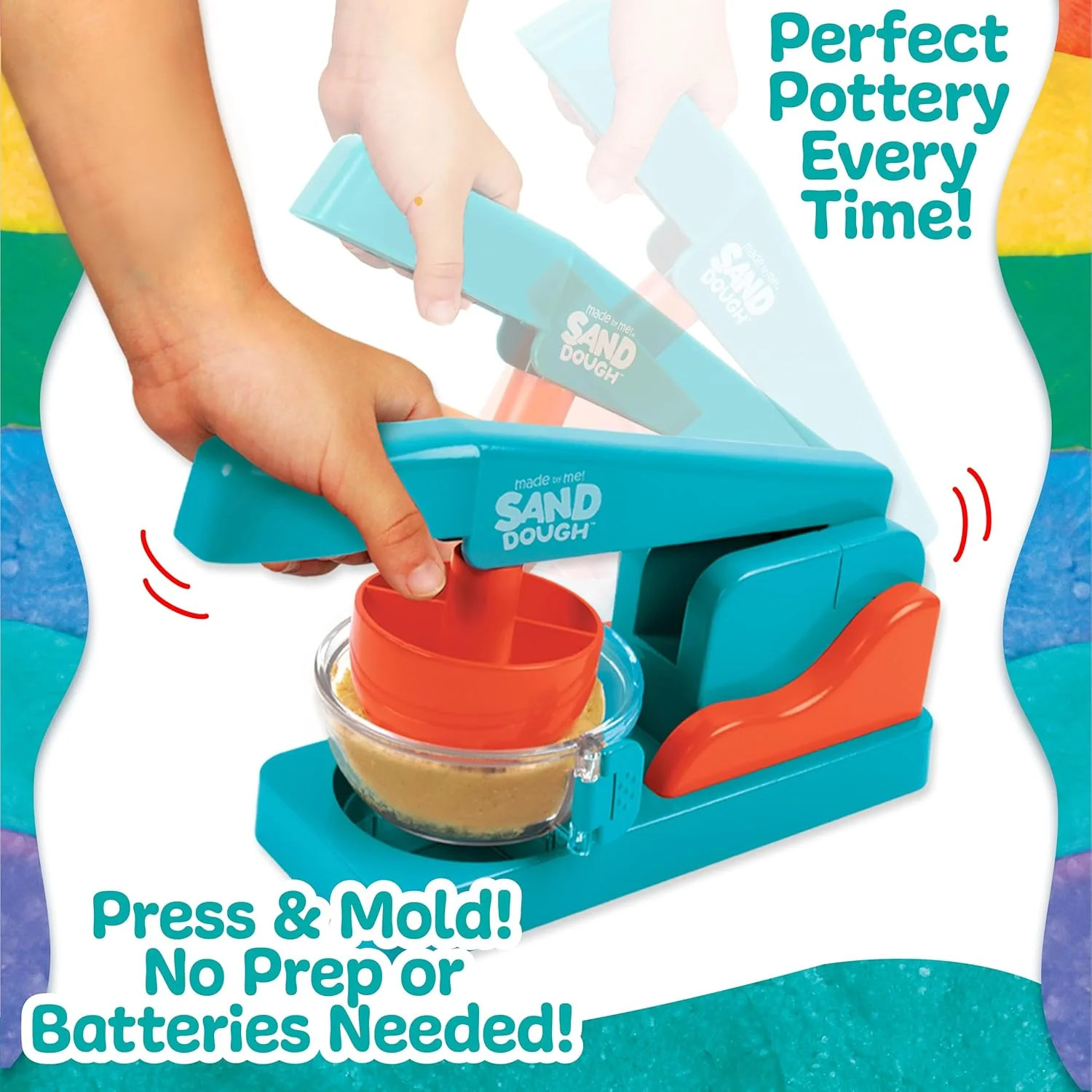 Made By Me! Sand Dough Sculpt & Paint Creations Pottery Kit – Mess-Free Arts
