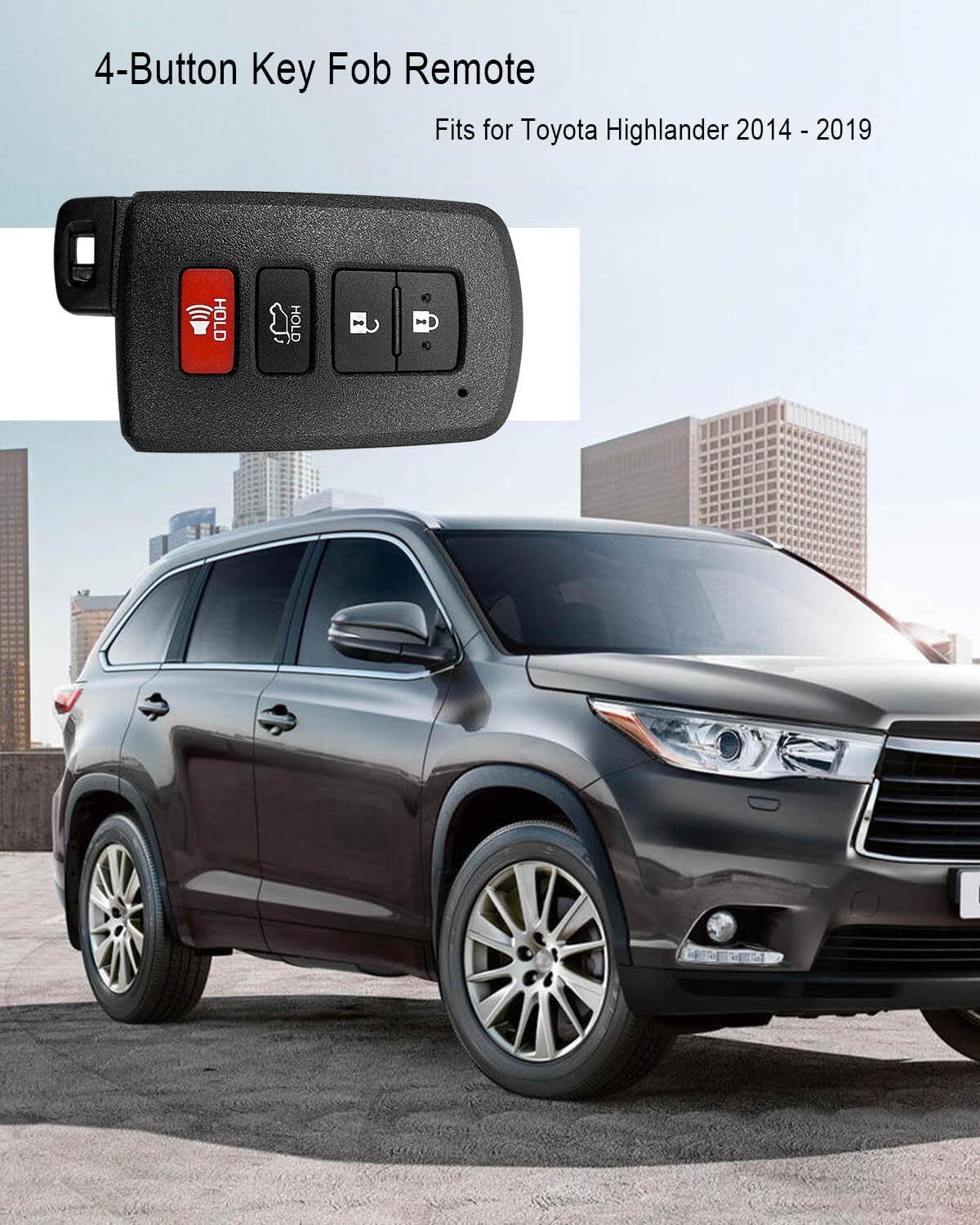Smart Car Key Fob Fit for Toyota Highlander 2014 2015 2016 2017 2018 2019,