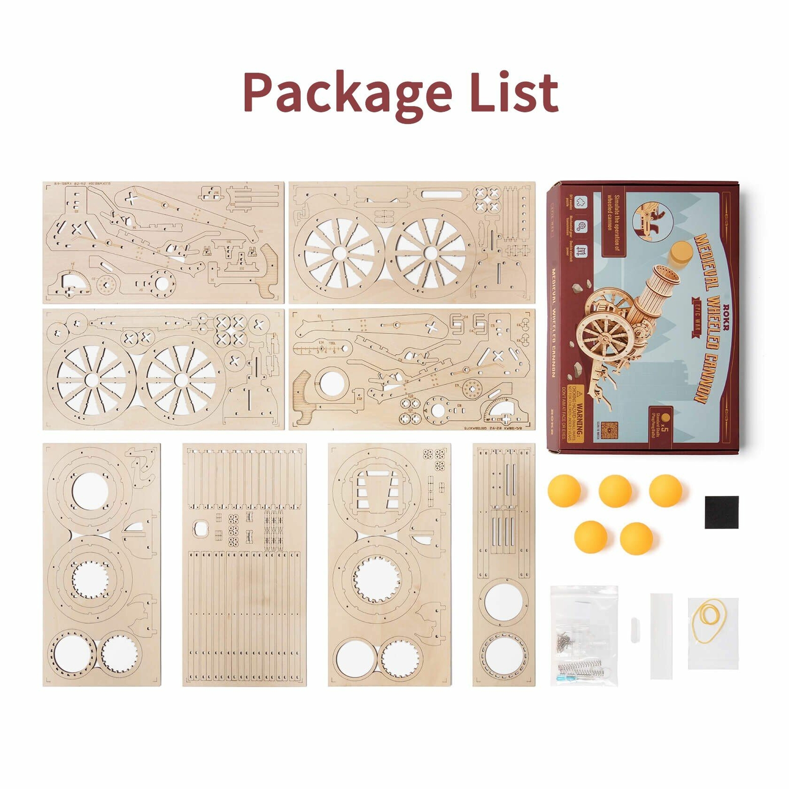 Wooden Puzzle 3D Toy Artillery Model Siege Assembly Gift DIY Game Children Xmas