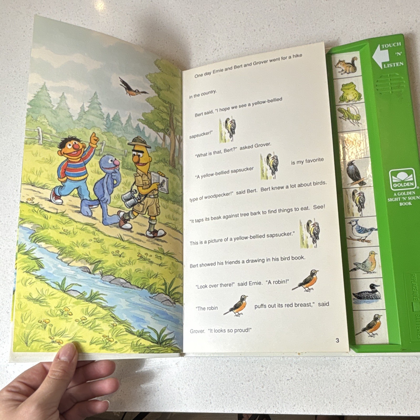 Golden Sesame Street Bird Watching with Bert Touch & Listen Sound Book 1981