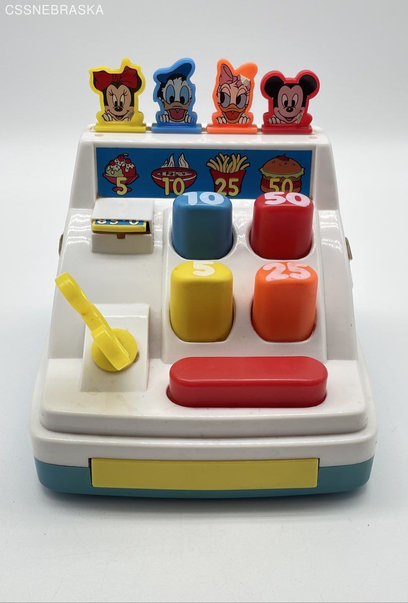 Arco Preschool Carry Around Cash Register Vintage Plastic Mickey Mouse