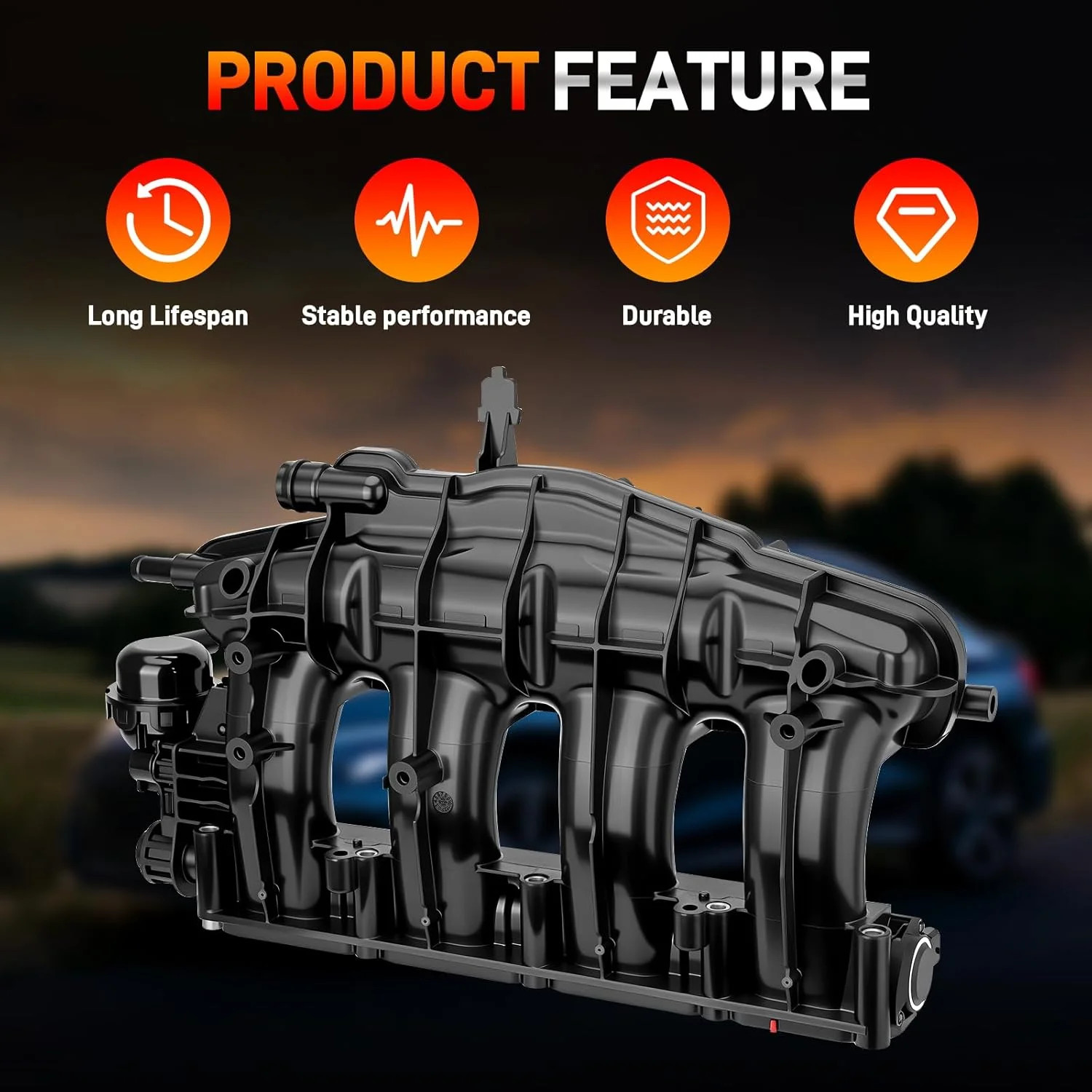 Engine Intake Manifold Assembly with Solenoid Sensor Compatible with 2008-2013 A