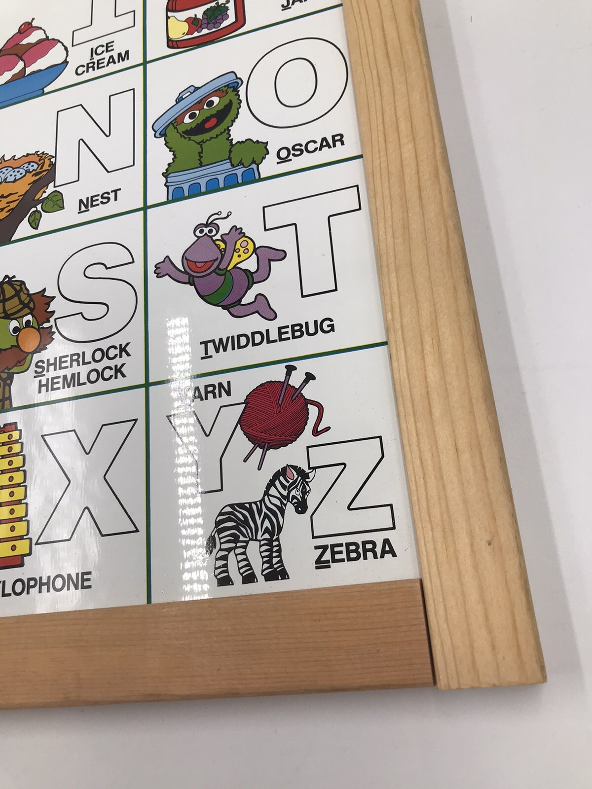 Sesame Street Elmo And Friends Dry Erase And Chalk Board Vintage Wood Frame