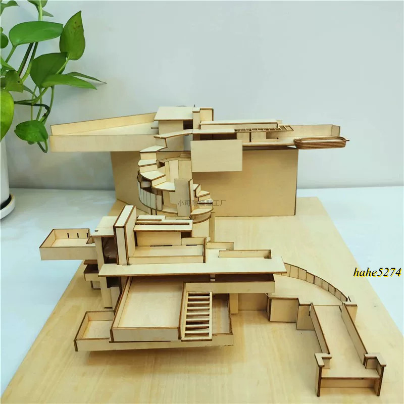 1:100/120/150 Fallingwater Wooden Assembly Model Architectural Handcraft DIY Kit