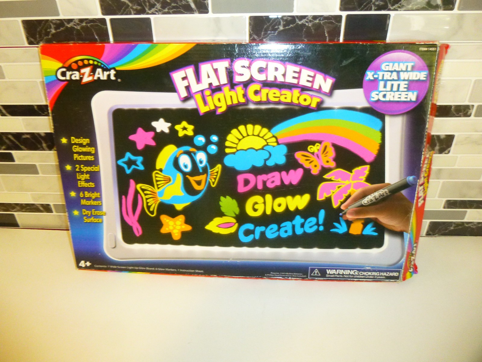 Cra Z Art Flat Screen Light Creator White 17.5 x 11.5 for Kids RETRO Discontinue