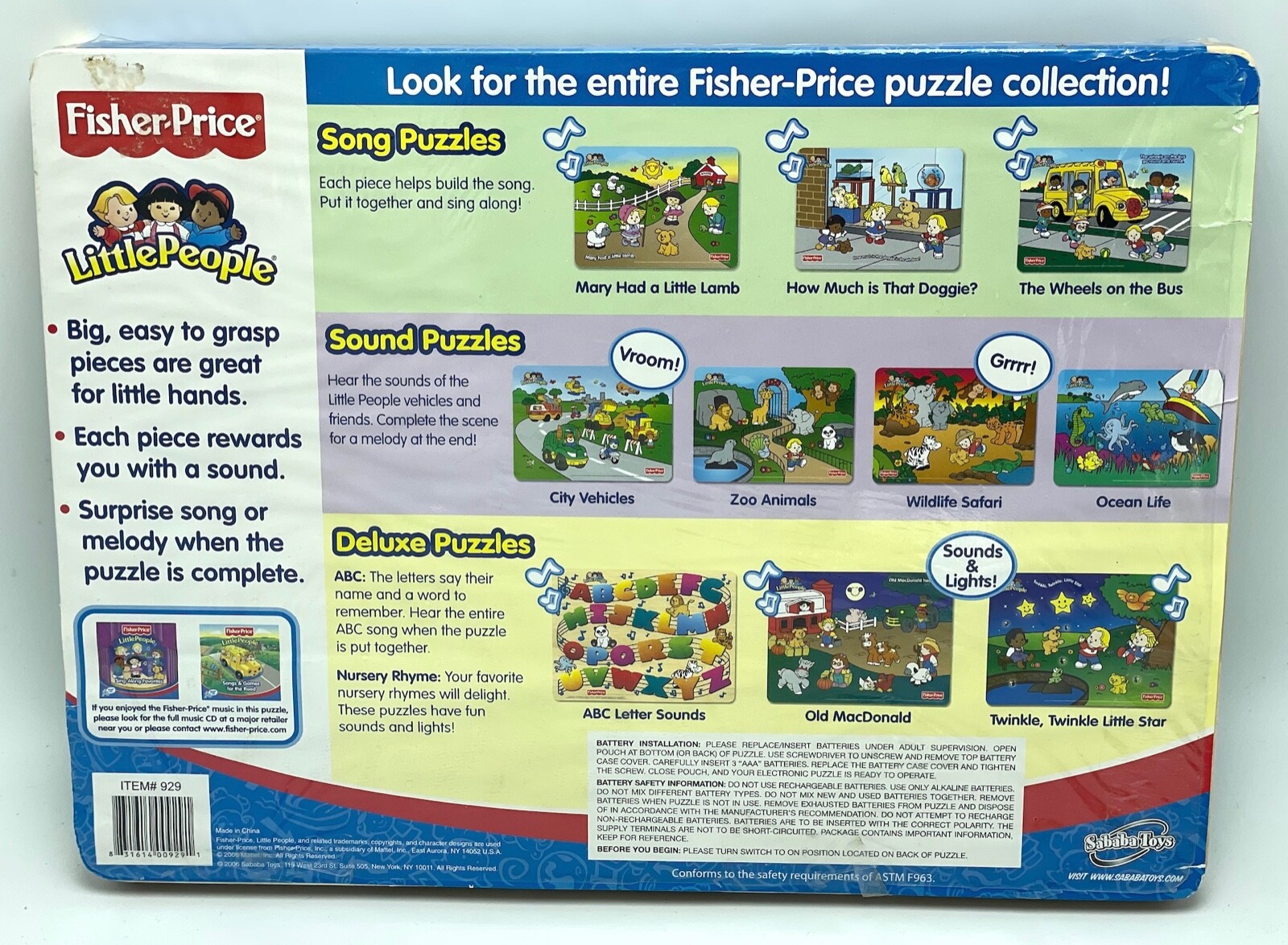 Fisher Price 8 Pc Toddler Puzzle With Singalong Mary Had A Lamb – Mostly sealed