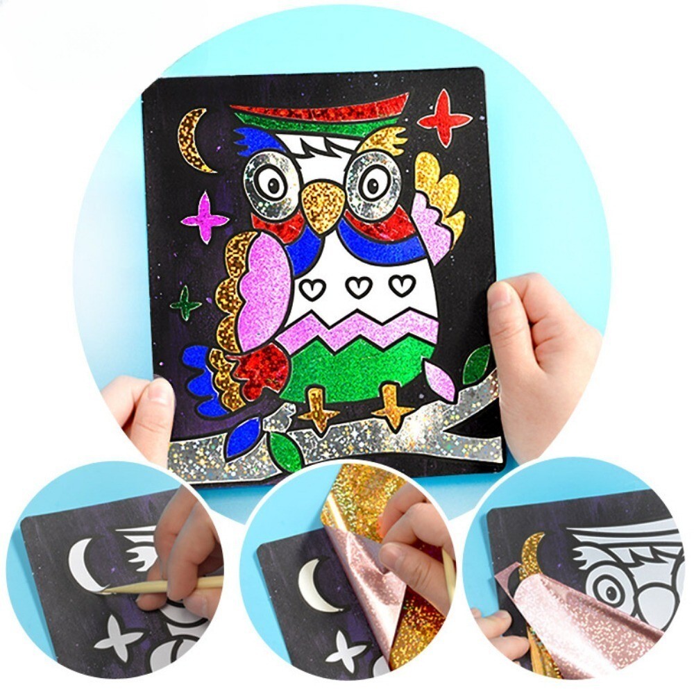 DIY Cartoon Magic Transfer Painting Crafts for Kids Arts and Crafts Toys Childre