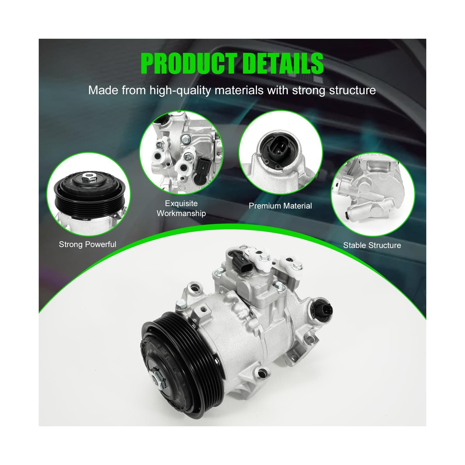 LEAPTREND AC A/C Compressor with Clutch Fit for Toyota Corolla 1.8L 2011 2012…
