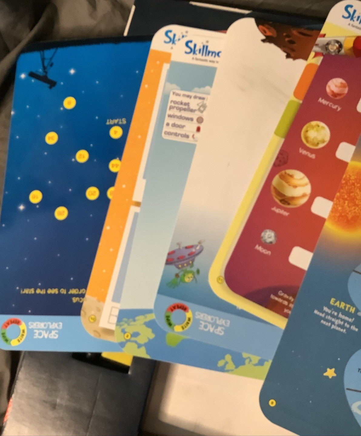 Skillmatics Write And Wipe Activity Mats SPACE EXPLORERS Ages 6-9