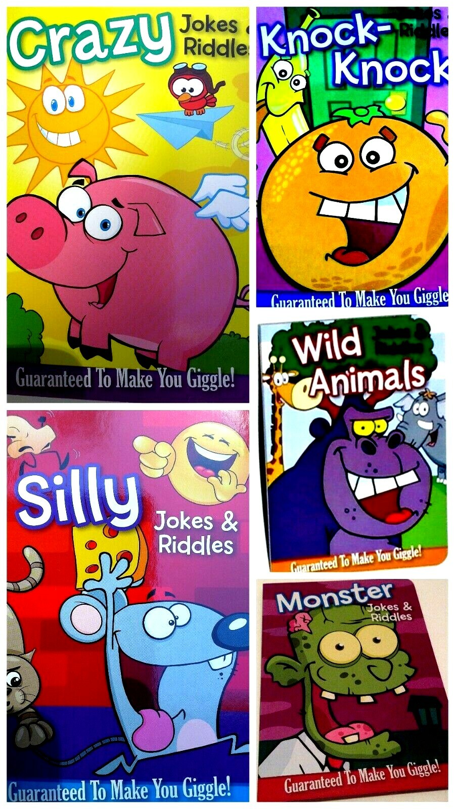 Crazy Silly Animals Knock-Knock Funny Jokes & Riddles Board Books CHOICE 5 NEW!