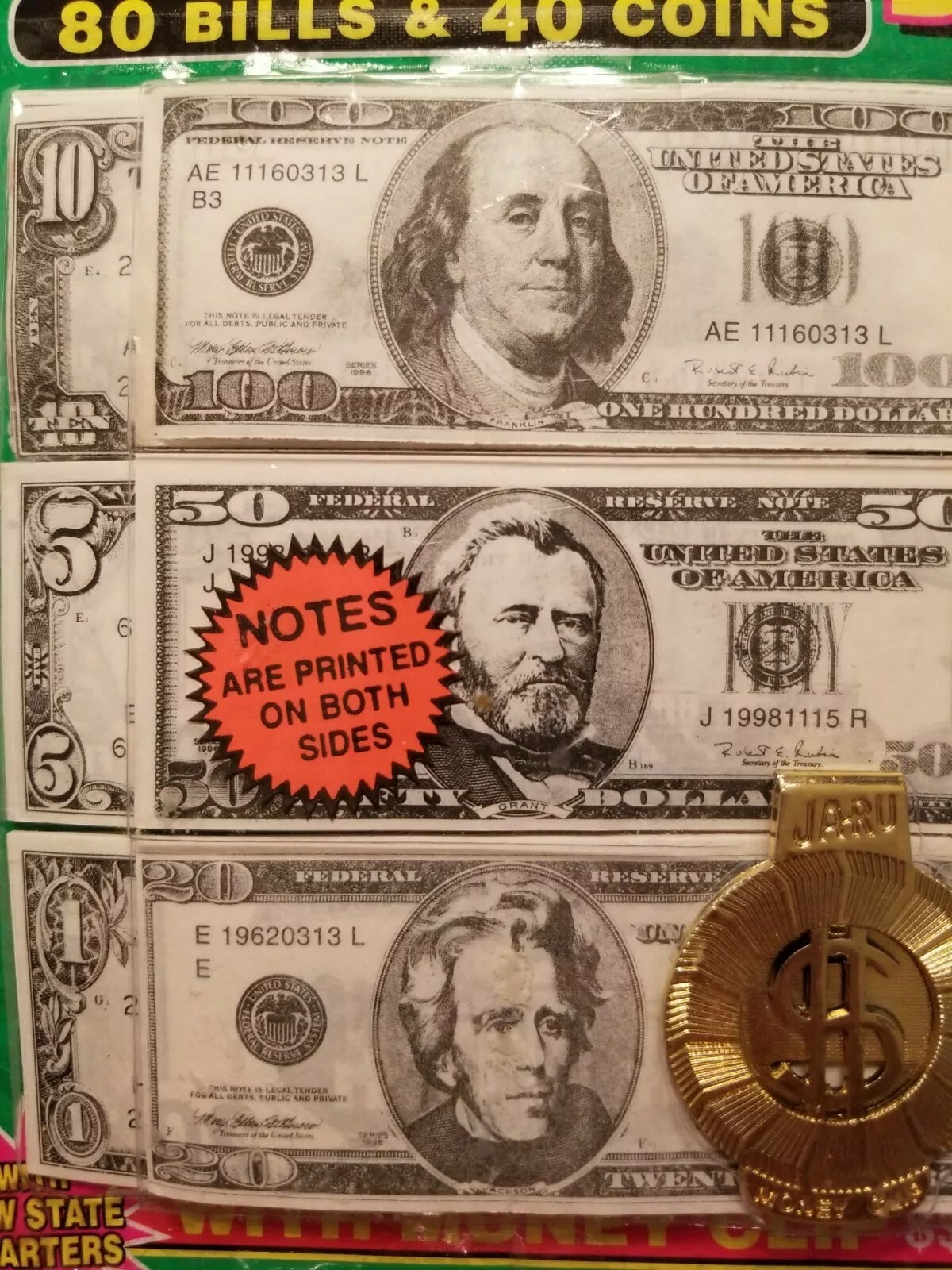Play Cash Toy Money – Coins and Bills – with Money Clip NEW!!