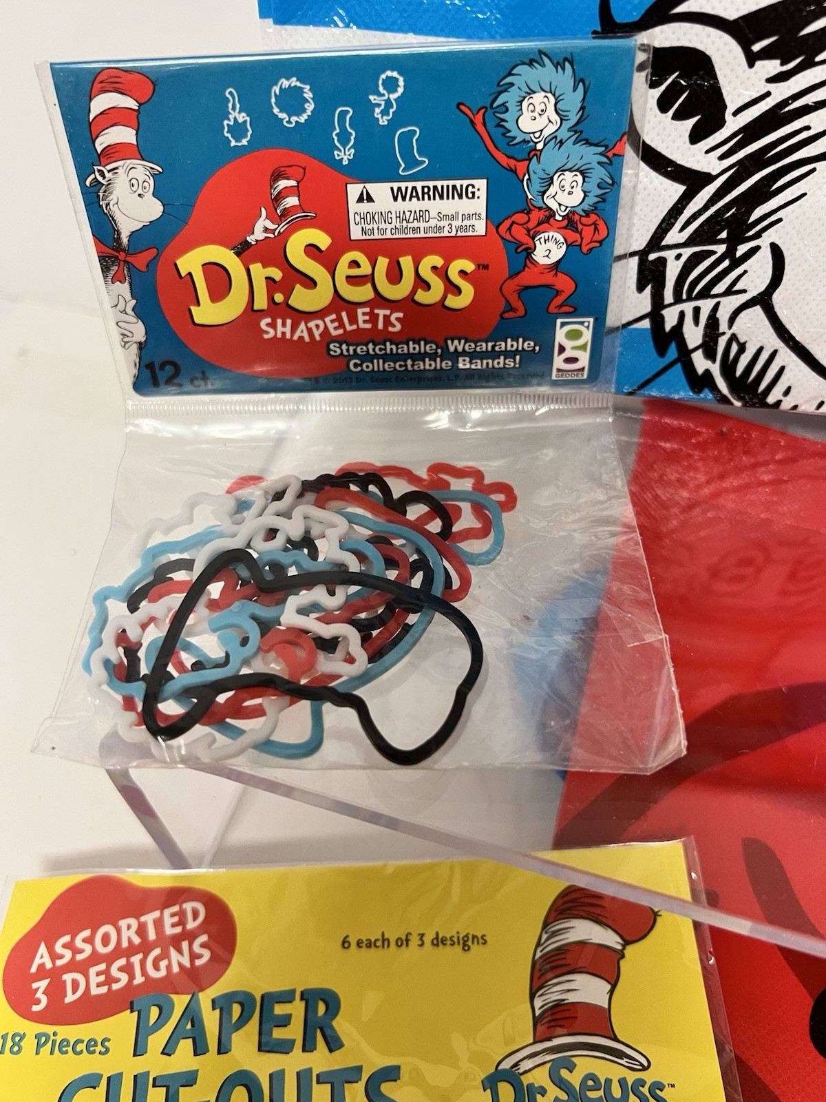 Dr Seuss Learning Bundle 3 Tote Bags Flash Cards ABC Numbers Stickers Classroom