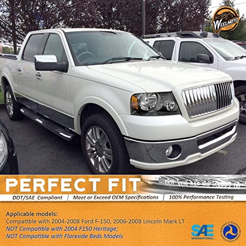 WEELMOTO Headlights Assembly 04-08 Ford F150 Black Housing