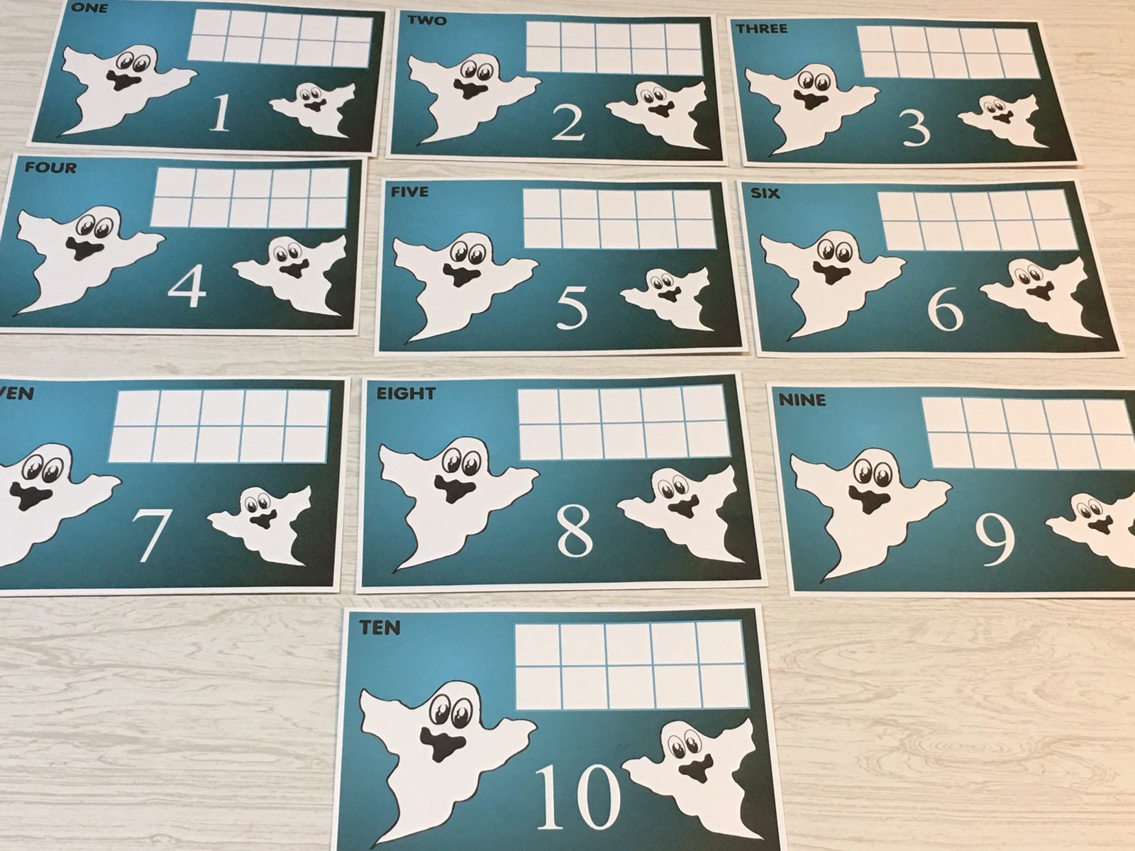 Ghost – Dry Erase – Laminated Activity Set – Teaching Supply Ten-frames
