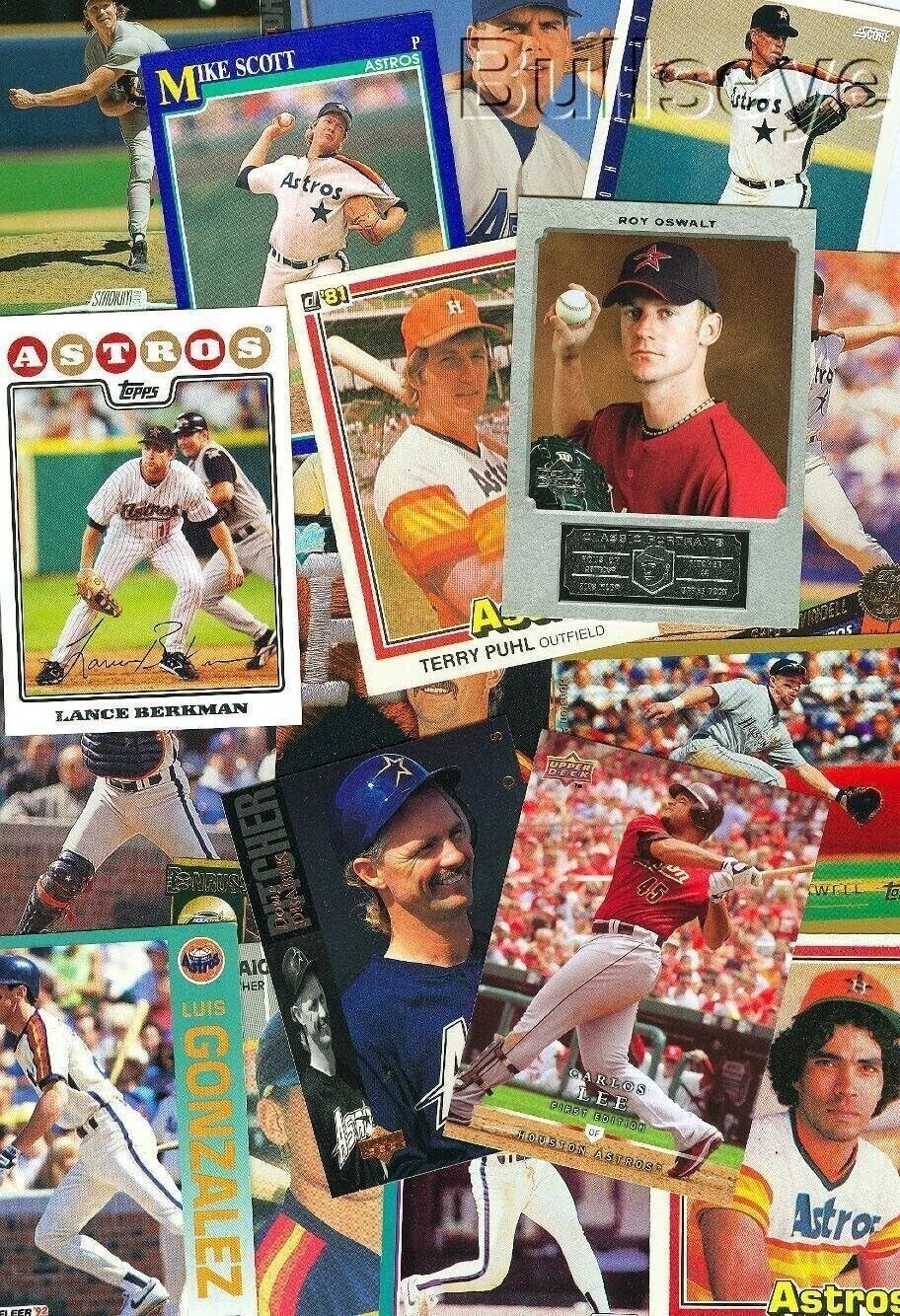 GIFTS FOR CHILDREN 100 Assorted Houston Astros Old Baseball Cards FREE POSTAGE