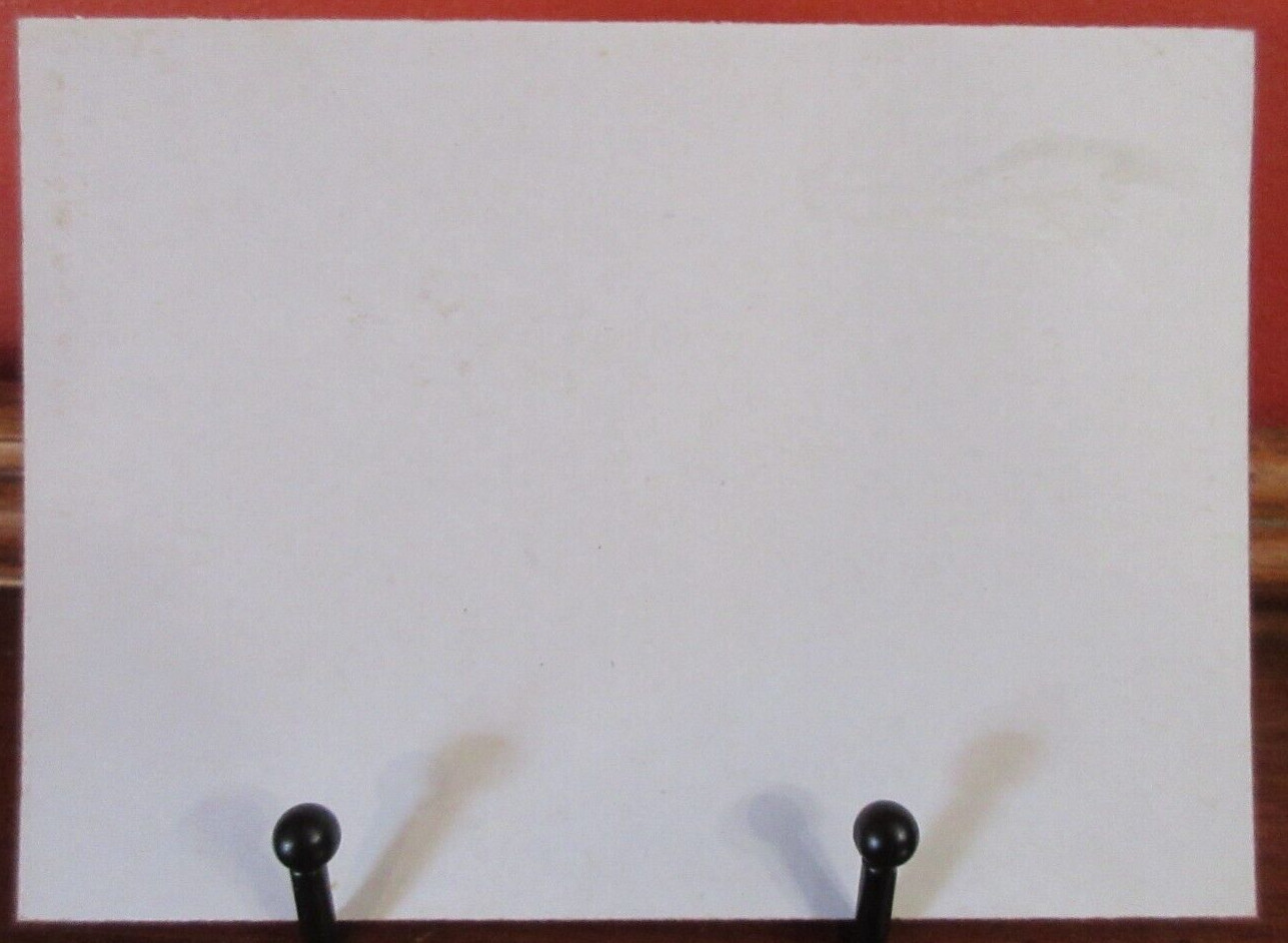 Vintage “E” FLASH Card GRAY CHICKEN & EGG in Laying Box Cardboard 4.5″ x 6.5″