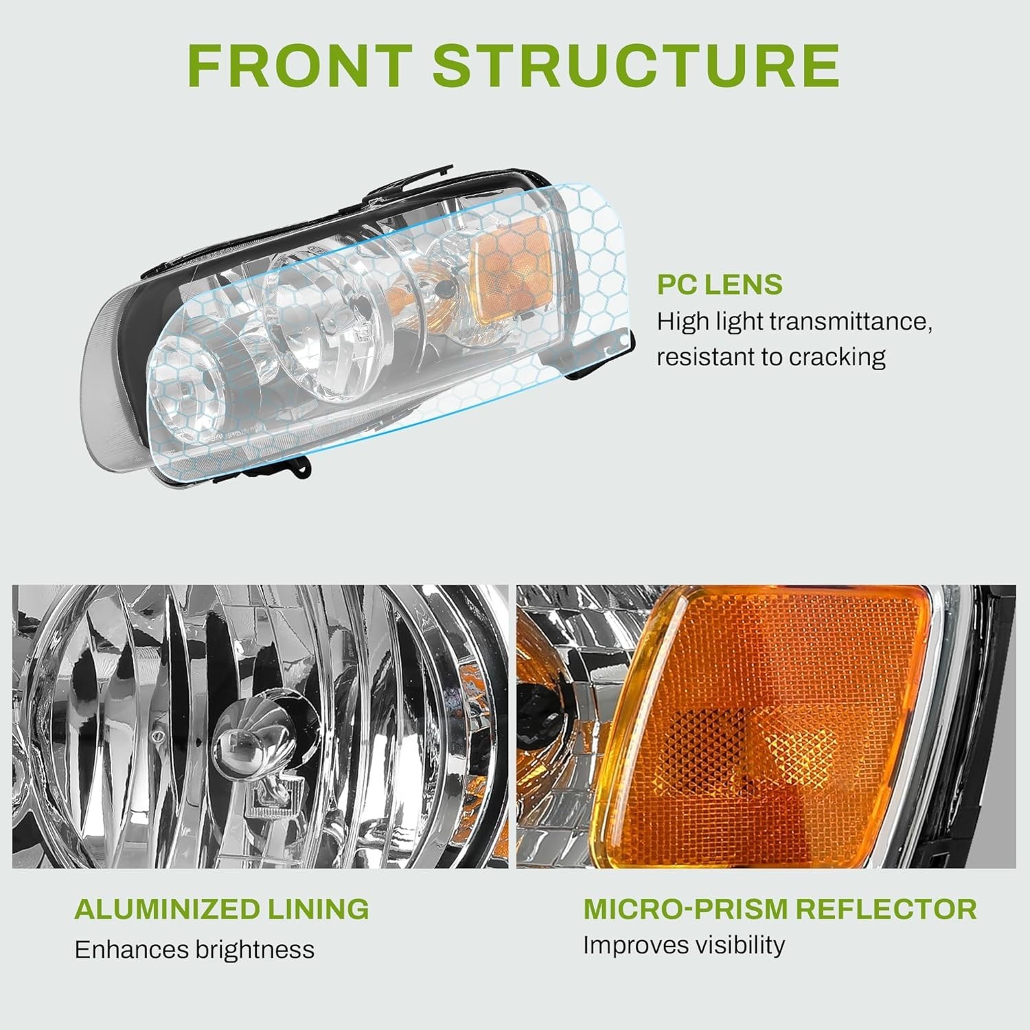 Headlight Assembly Compatible with 2005 2006 2007 Ford Escape Headlamp Replacem
