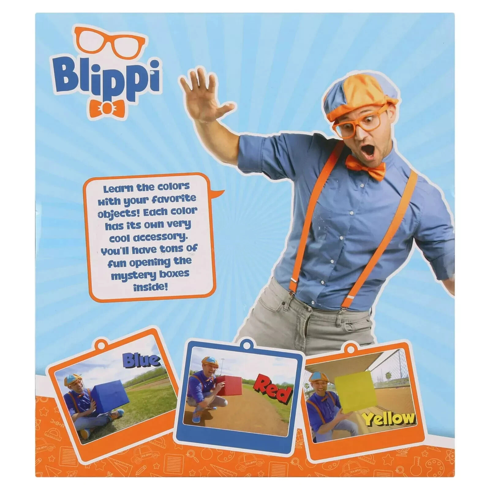 BLIPPI SURPRISE BOXES LEARNING COLORS FIGURE PLAYSET *DISTRESSED PKG