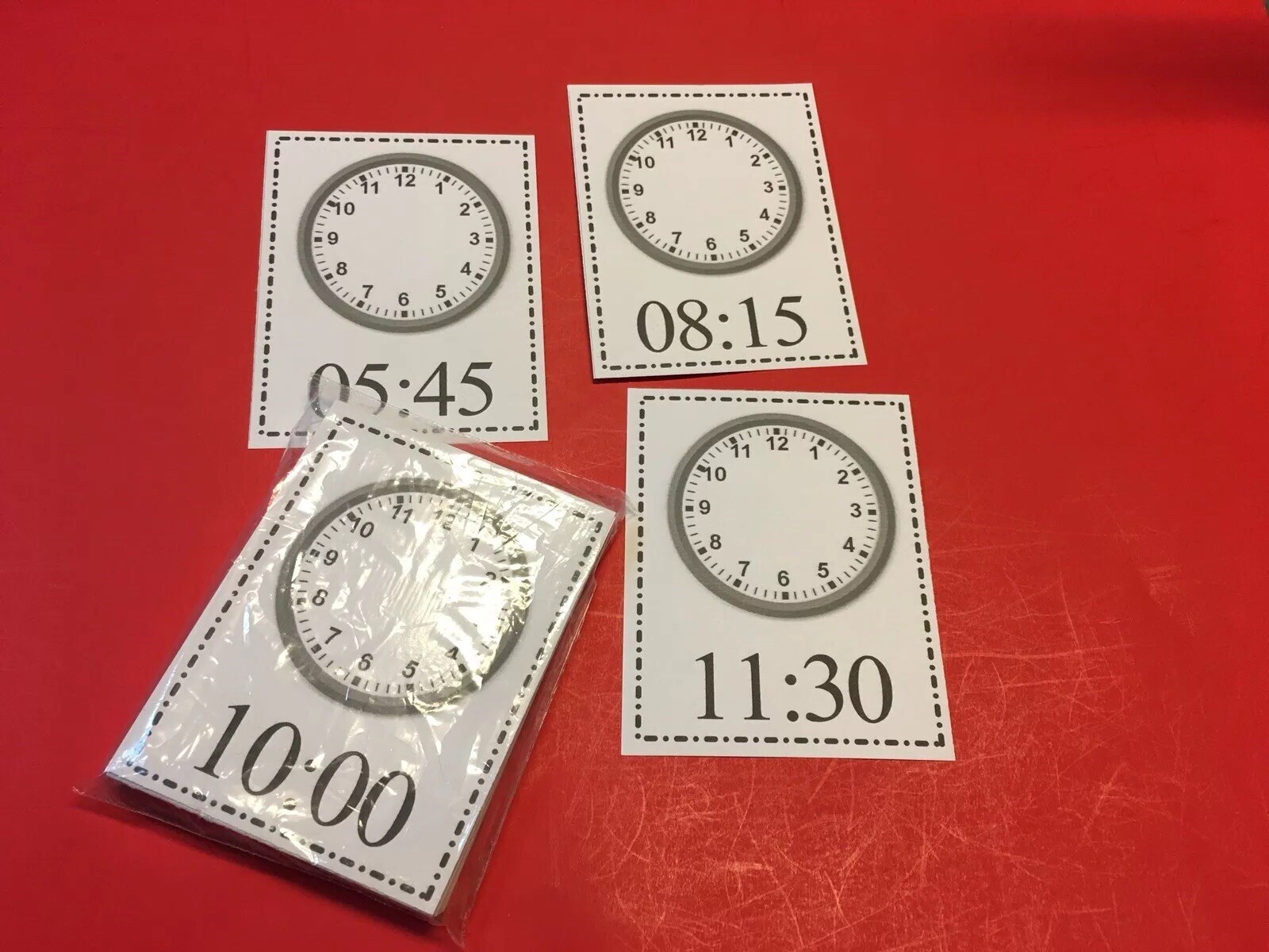 DRY ERASE – LEARN TO WRITE THE TIME CLOCK FACE – 40 LAMINATED FLASH CARDS