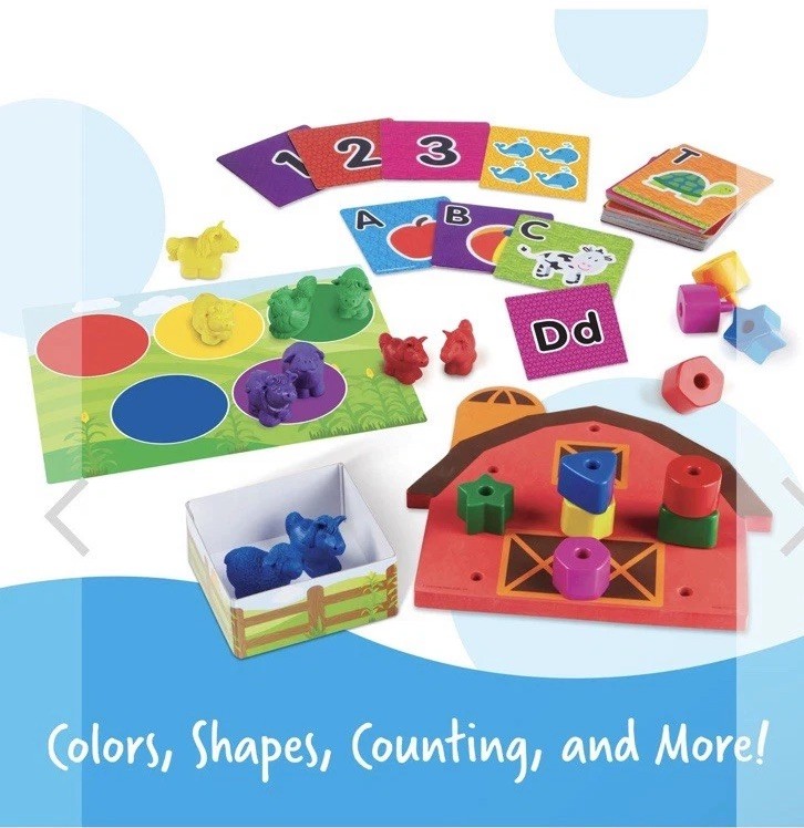 LEARNING RESOURCES All Ready For School Toddler Time Readiness Kit 60 Pieces