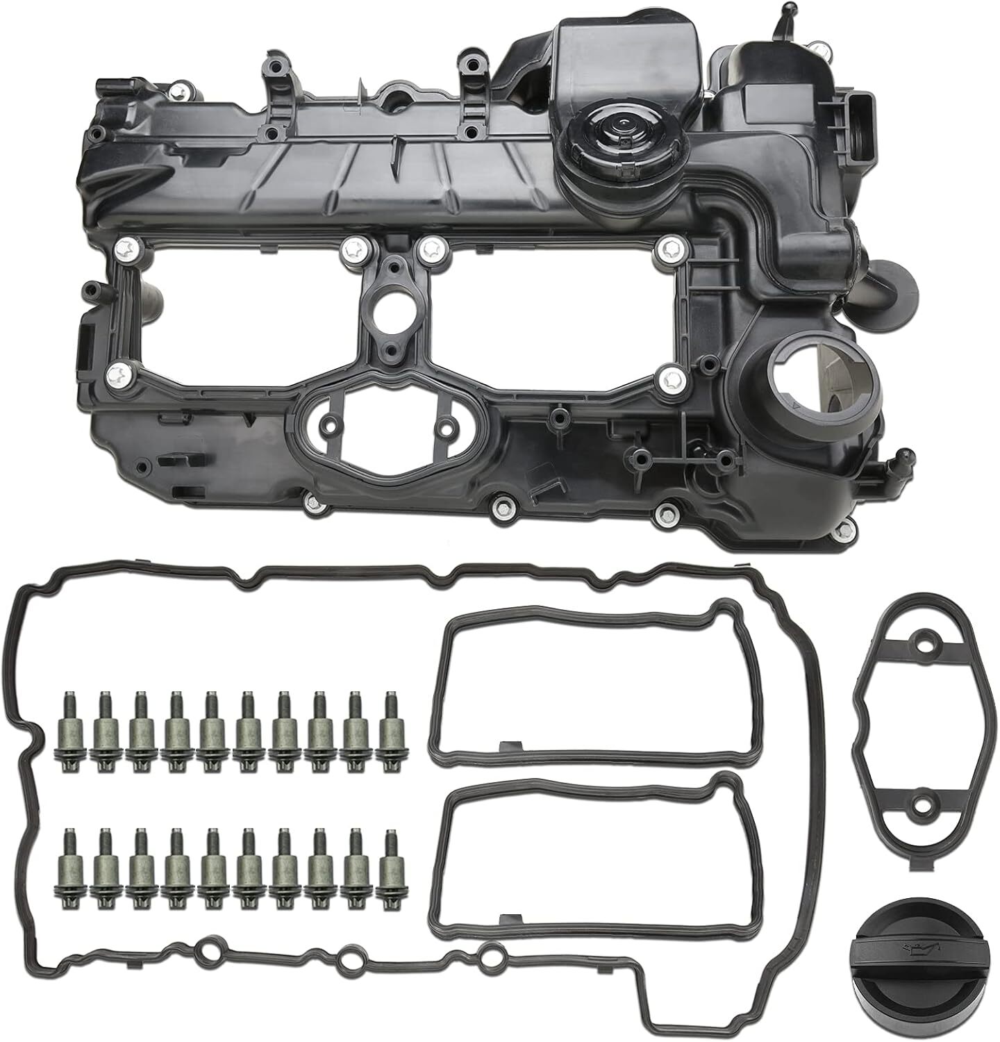 Normal MITZONE N20 Engine Valve Cover with Gasket Bolts Kit, Oil Cap for BMW