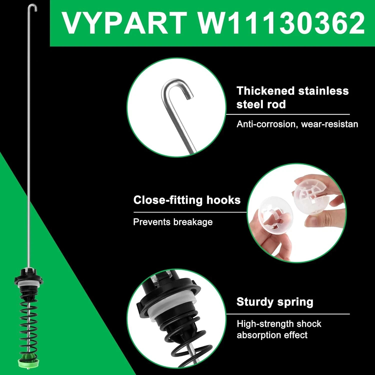 【2025 Upgraded】Suspension Rod Kit for Whirlpool May.tag Ke.nmore MVWC565FW1