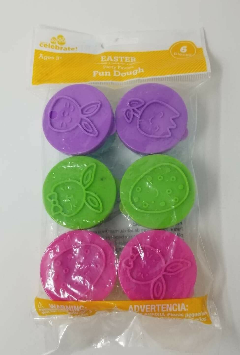 NIP Way To Celebrate 6 Easter Fun Dough With Stampers Pink Purple Green Ages 3+