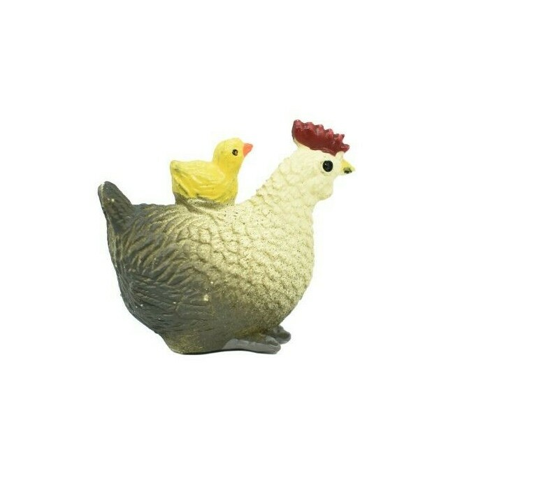 Chicken, Hen with Chick Realistic Toy Model Plastic Barn Farm Animal 1.4″ F4256