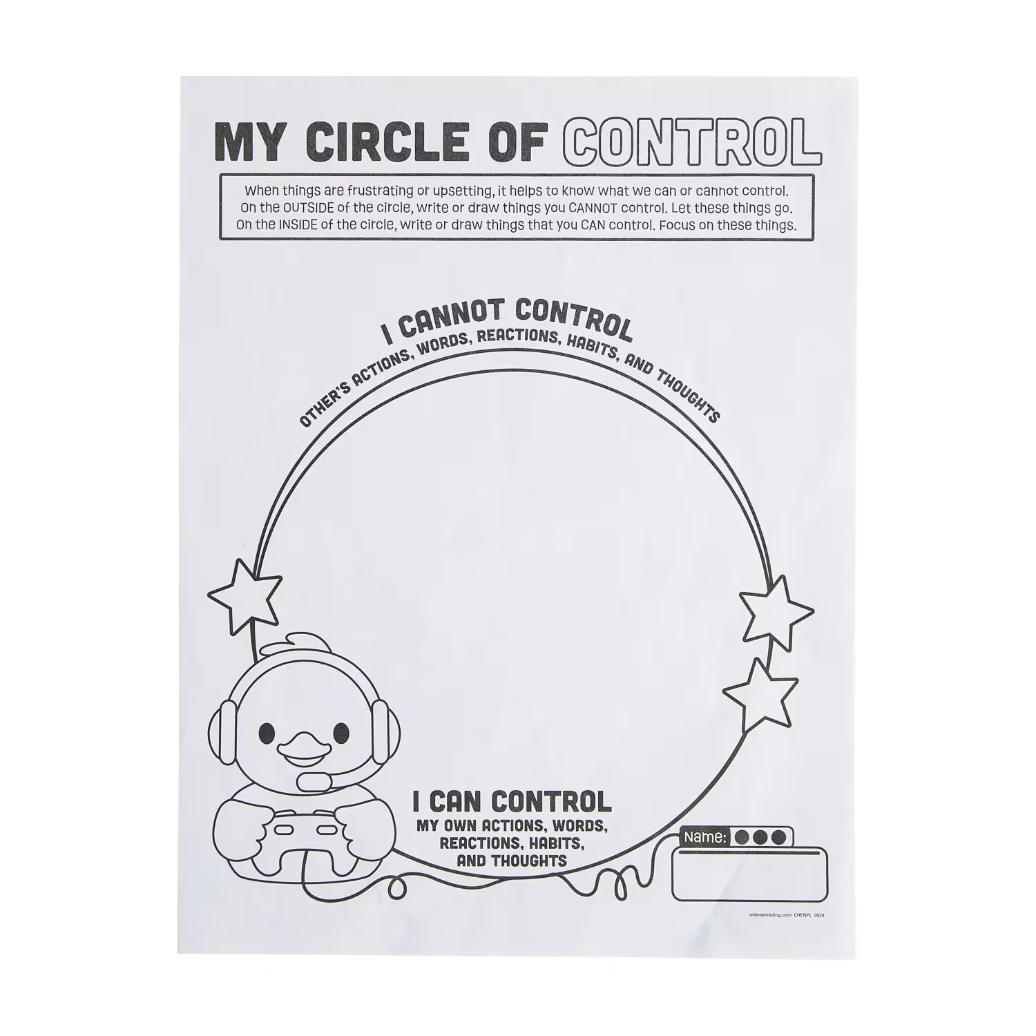 Fun Express Color Your Own Social Emotion Learning Circle of Control Posters – 3