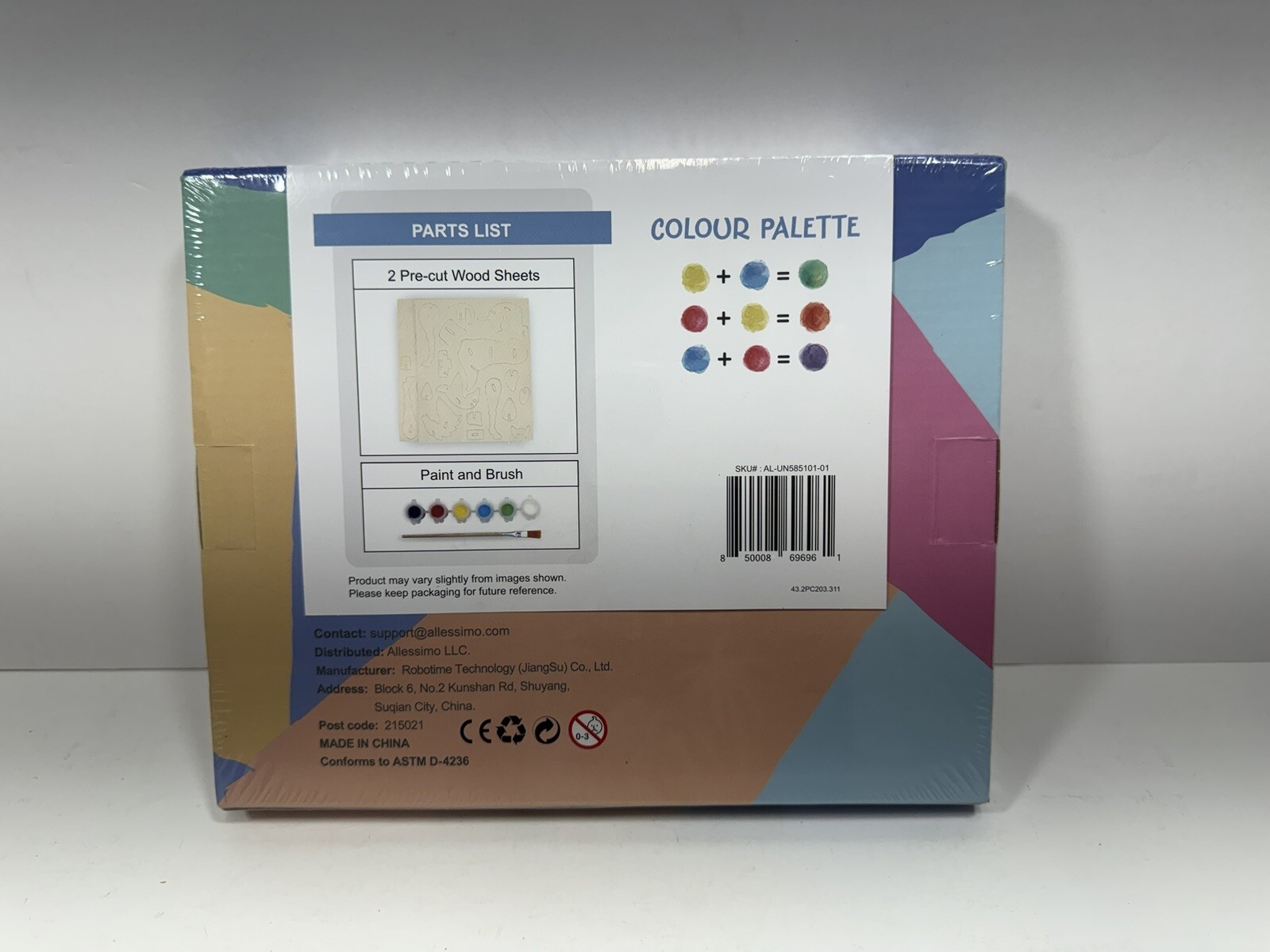 New- Allessimo Reality Puzzle Create and Paint Kit Unicorn ~Level 3~ Ages 5+