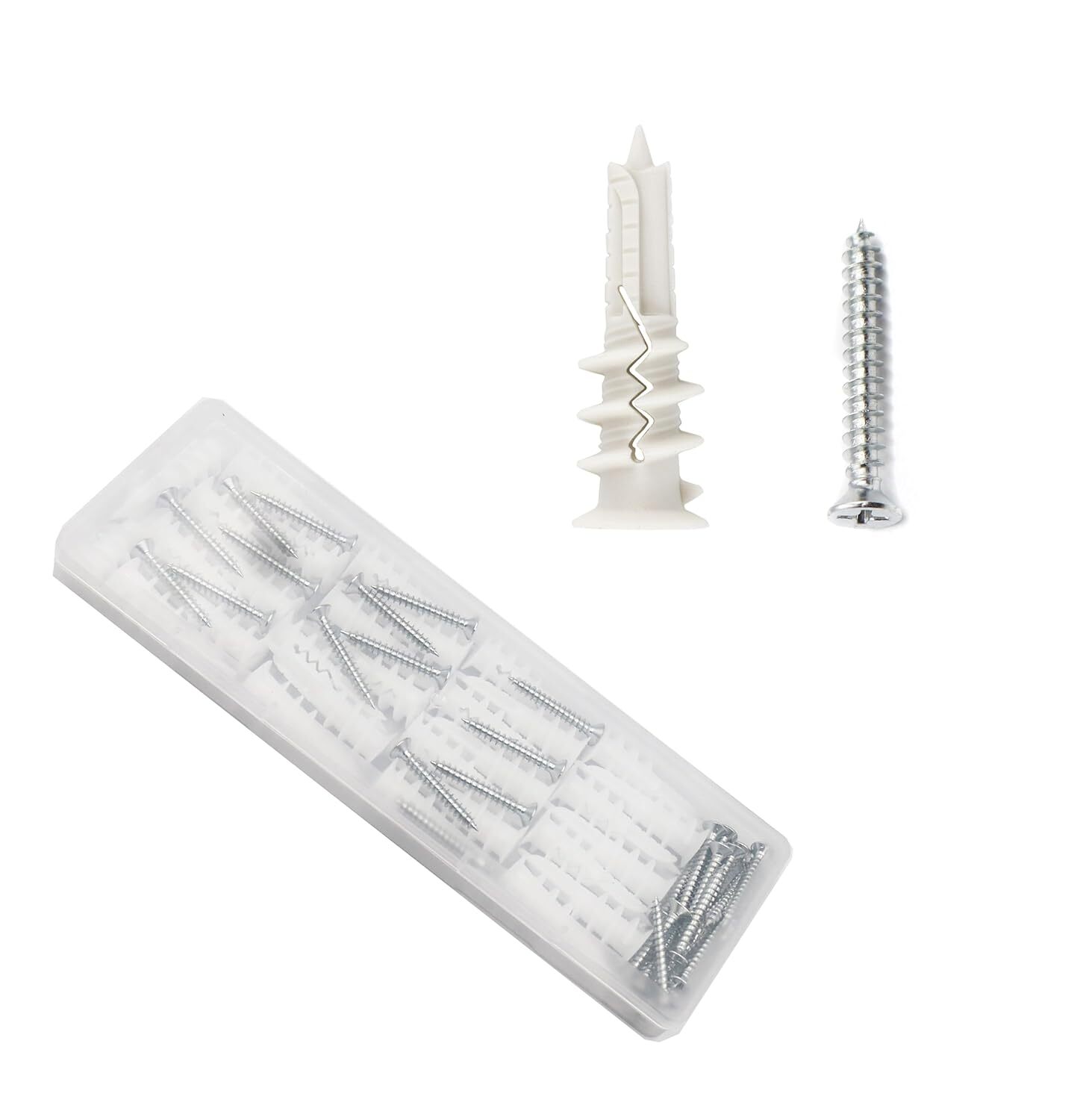cSeao 60pcs #8 x 1-1/4” Drywall Anchors, Wall Anchors and Screws for Drywall,