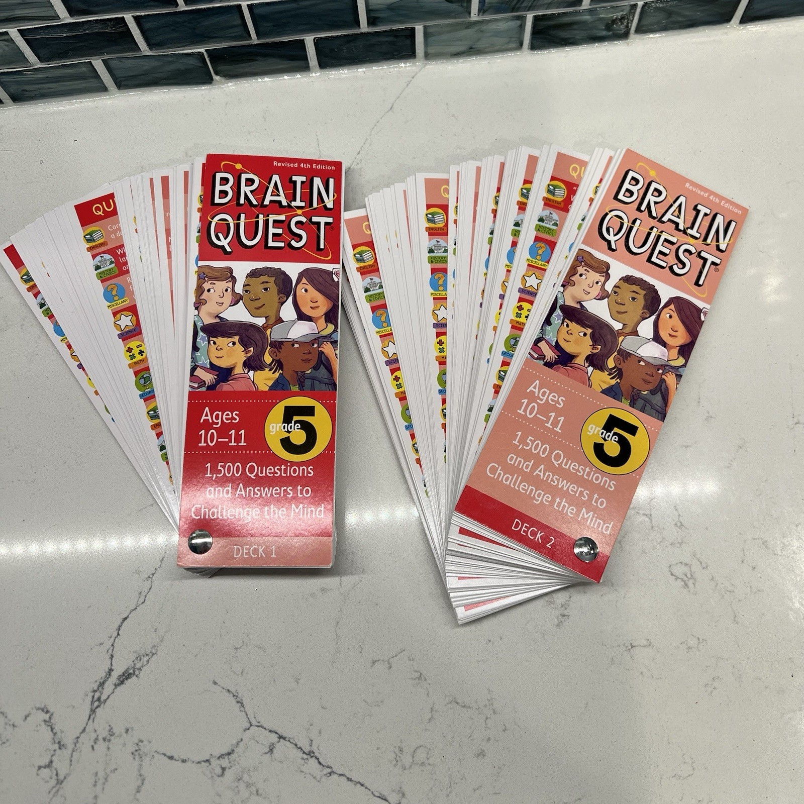 Brain Quest Revised 4th Edition For Grade 5 Ages 10-11 Two Deck Pack
