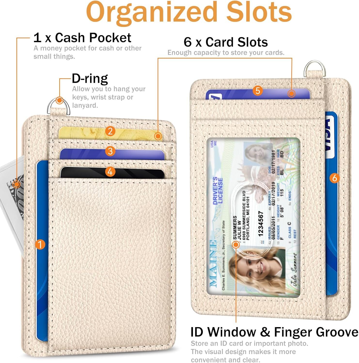 Credit Card Holder for Women, Slim RFID Wallet Front Pocket Small Card Holder,