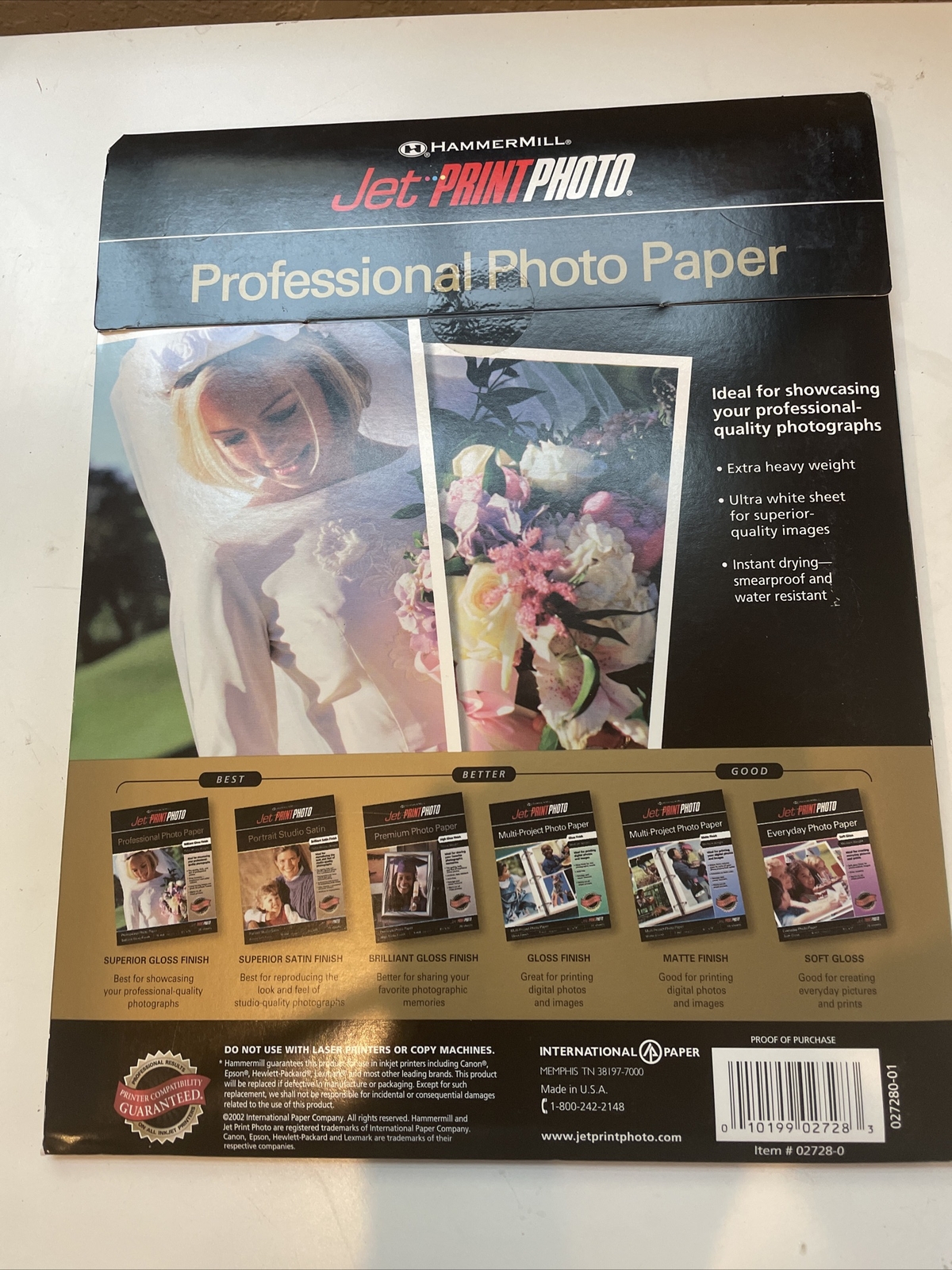 Jet PRINT PHOTO PROFESSIONAL PHOTO PAPER. SUPERIOR GLOSS. NEW SEALED! 02728-0