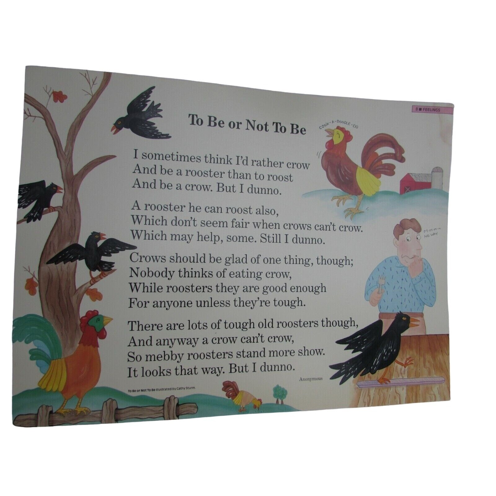 To Be or Not School Poster Anonymous 30263 Poetry VNTG