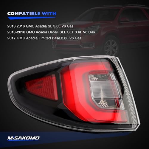 LED Tail Light Compatible with 2013-2017 GMC Acadia 2013-17 Driver Left Side LH