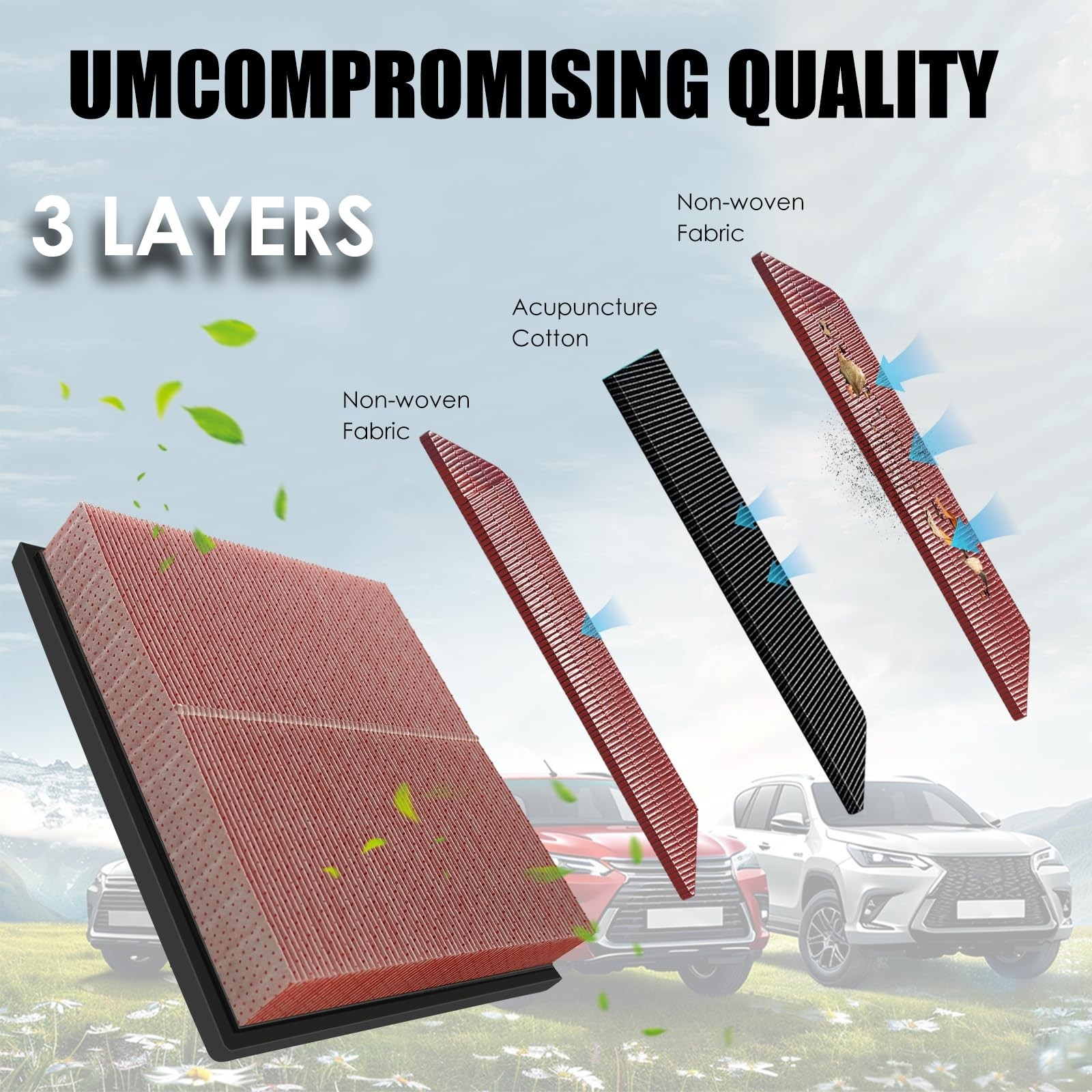 CA12377 Engine Air Filter Compatible with Toyota Highlander 2020-2026, Avalon…