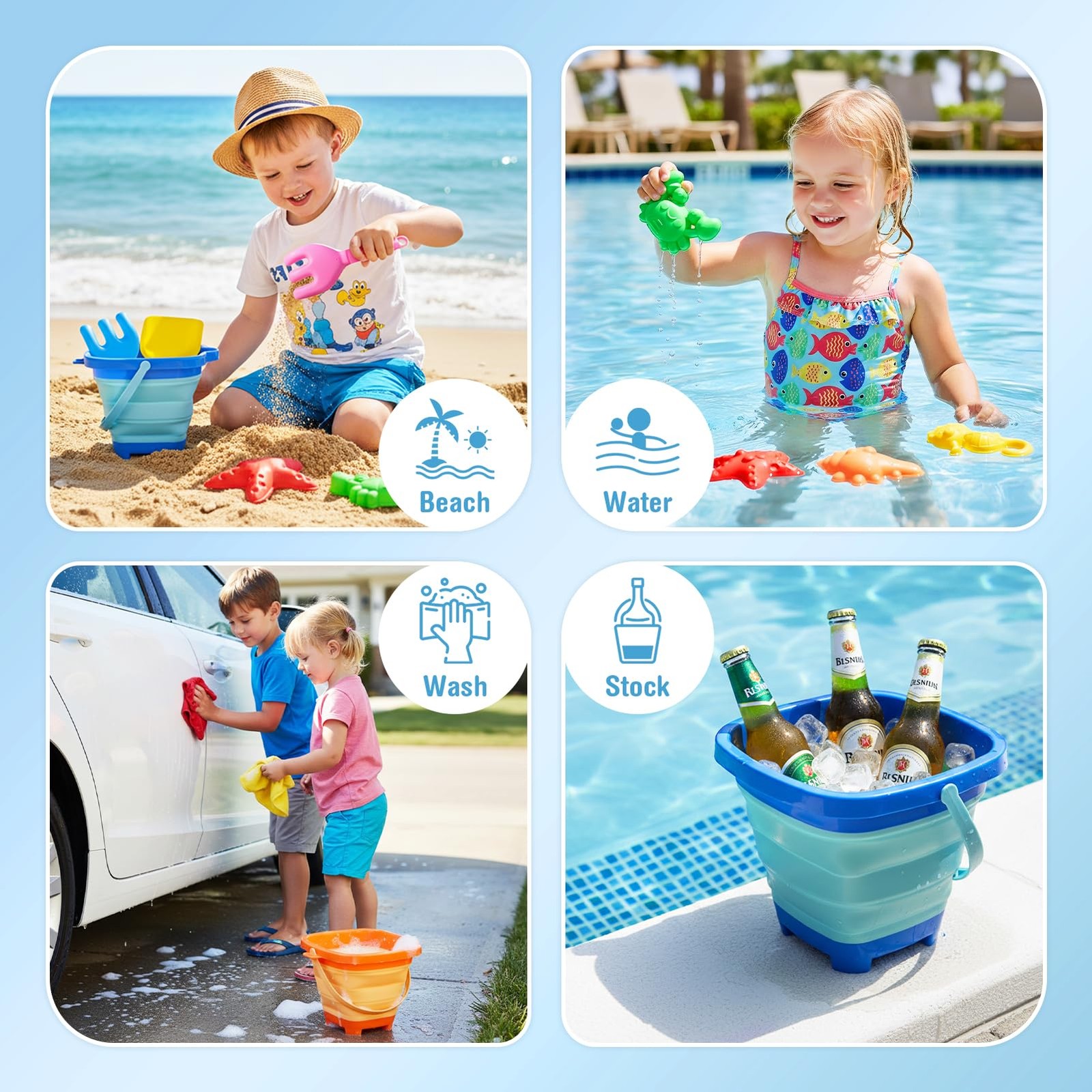 Dreamon Beach Toys for Kids Medium, Red, Orange, Yellow, Green, Blue, Pink