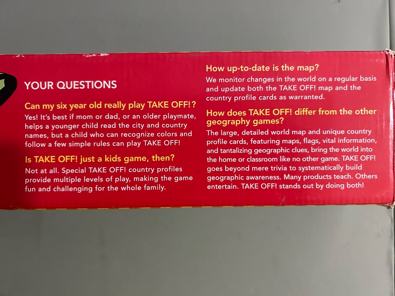 Take Off! The Game That Teaches Geography / A Fun & Fast Moving Map Game