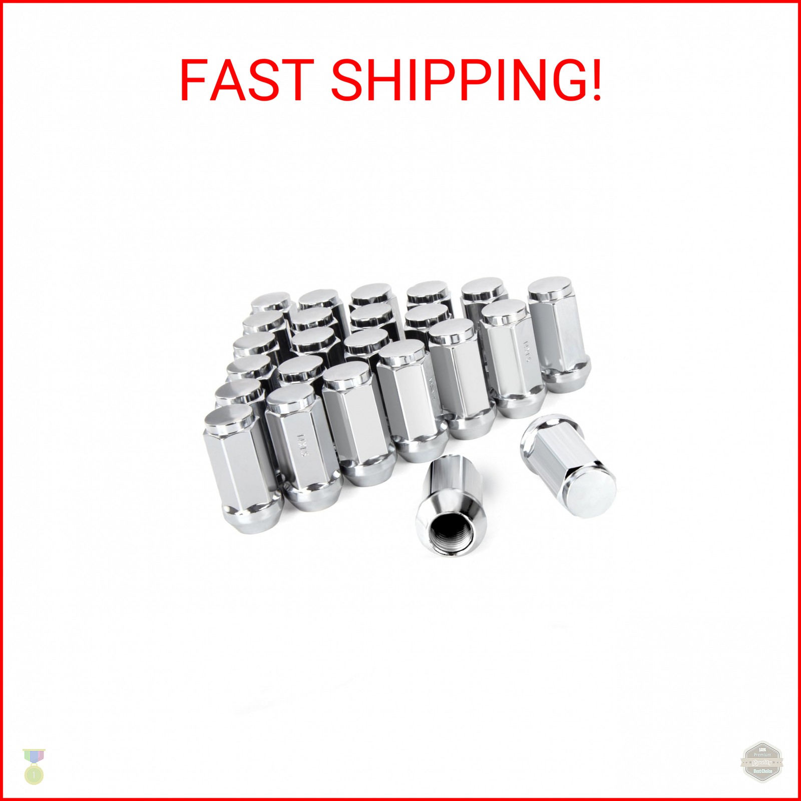 M14x1.5 Lug Nuts for Chevy Silverado Ford GMC, 24Pcs 1.8″ Length 14mmx1.5 Lug Nu
