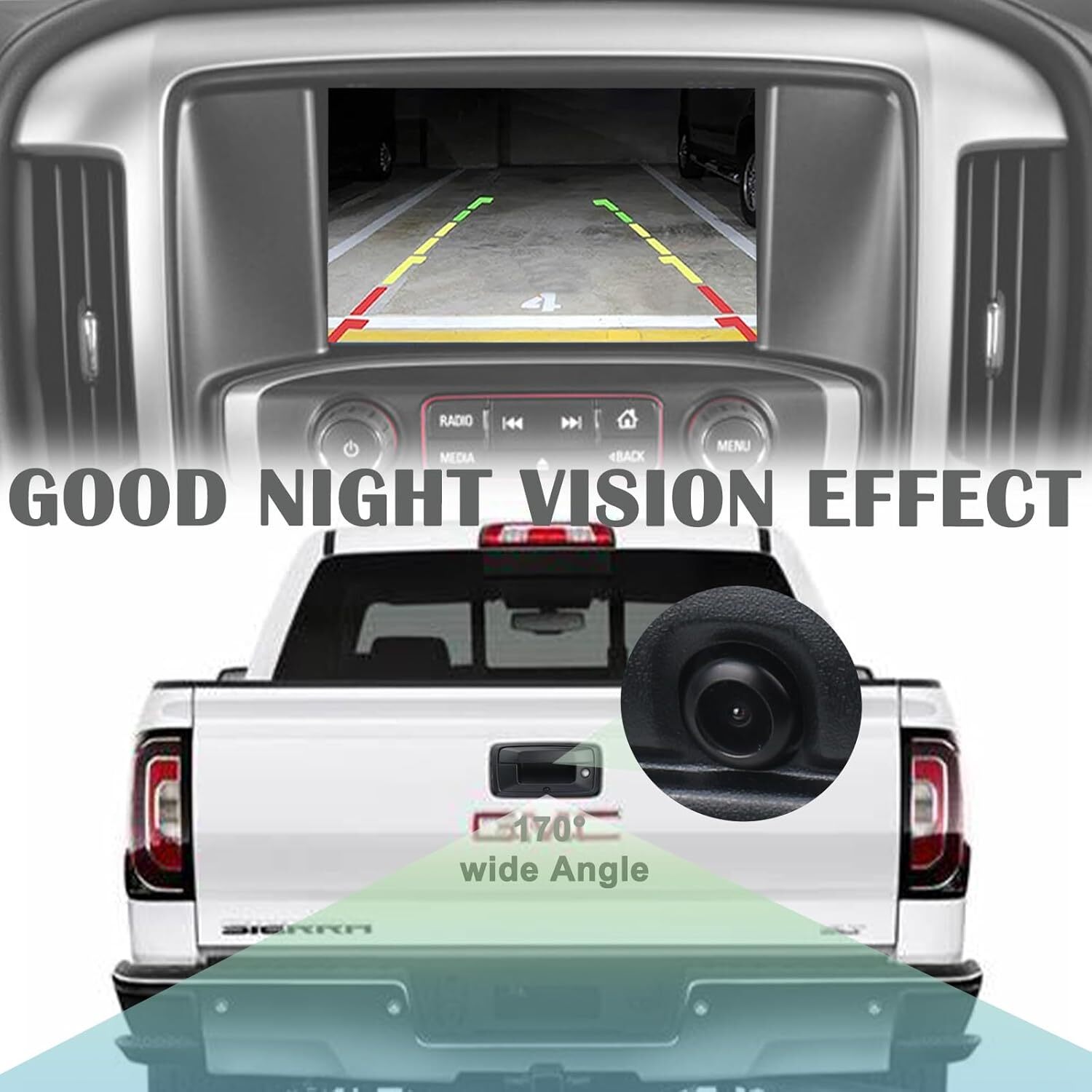 Backup Camera Tailgate Handle Rear View Camera Liftgate Latch Handle with