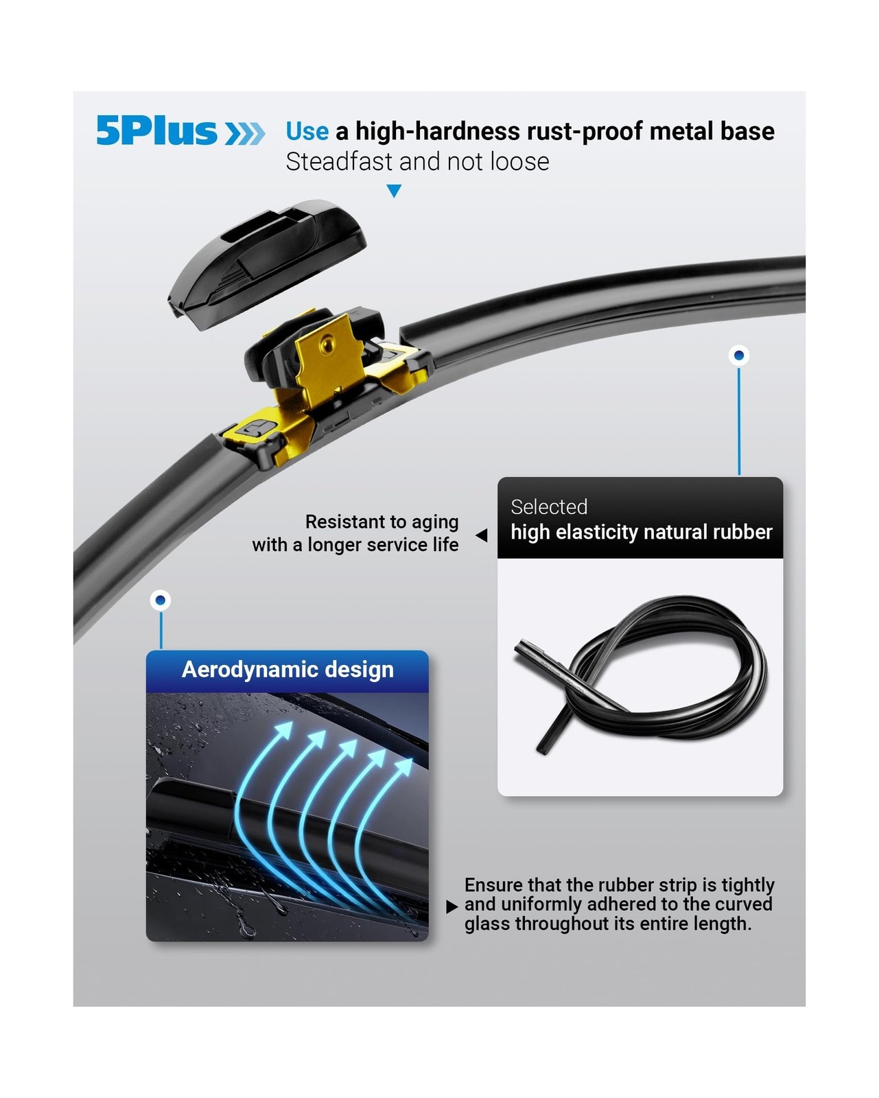 5 PLUS® 26″+16″+14″ Windshield Wipers Replacement for Toyota Venza 2024 202