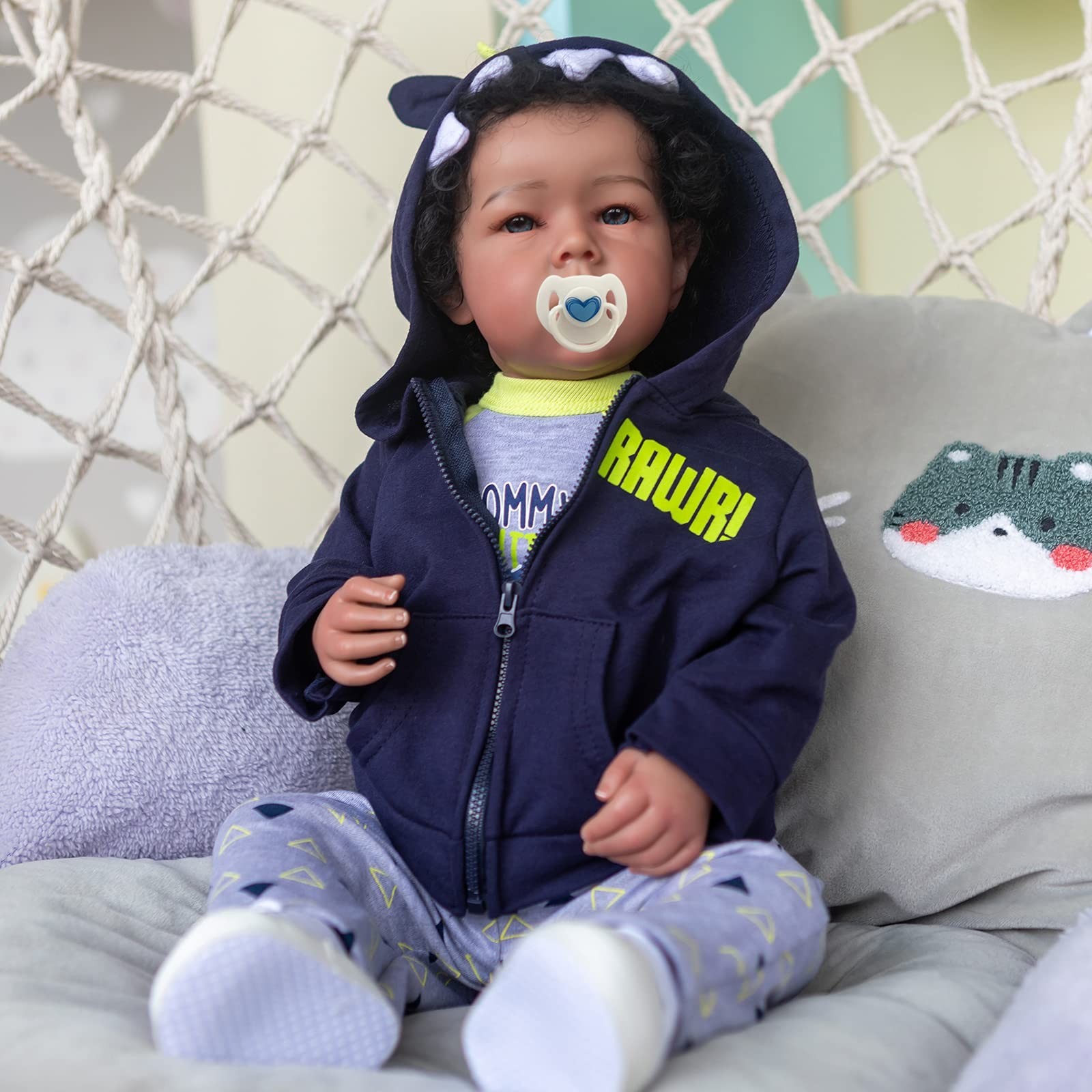 iCradle Reborn Baby Dolls Boy Black Biracial African American Realistic Newbo…