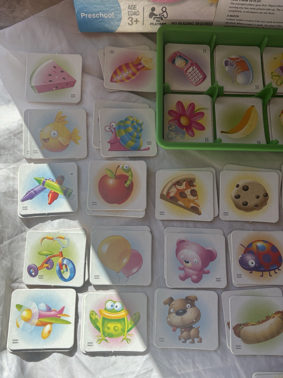 Original Memory Game Hasbro 2007 Complete With 72 Picture Cards And Instructions