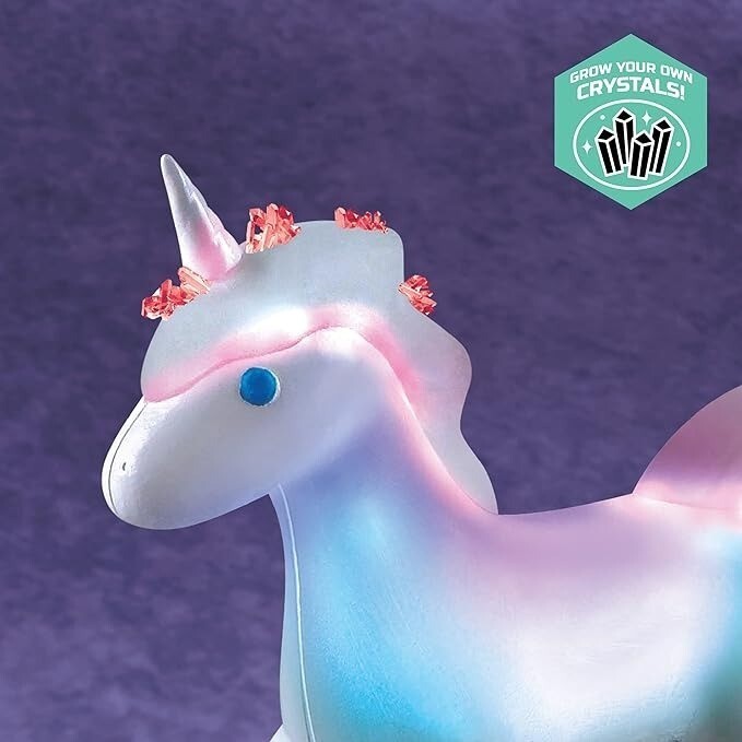 Discovery Crystal Creatures Light-Up Unicorn STEM Crystal Growing Kit, New