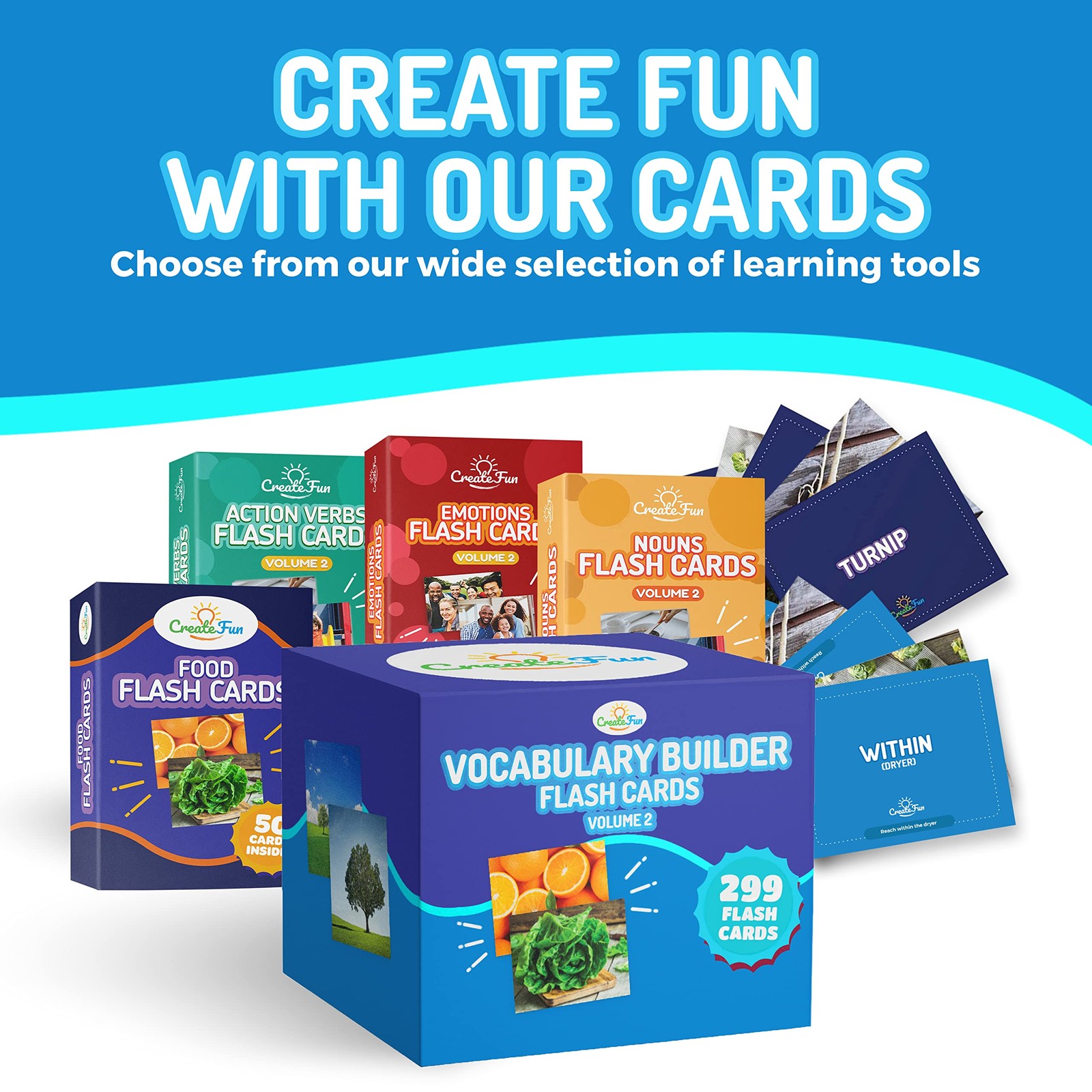 Createfun 300 Vocabulary Builder Flash Cards Vol 2 Photo Cards Learning