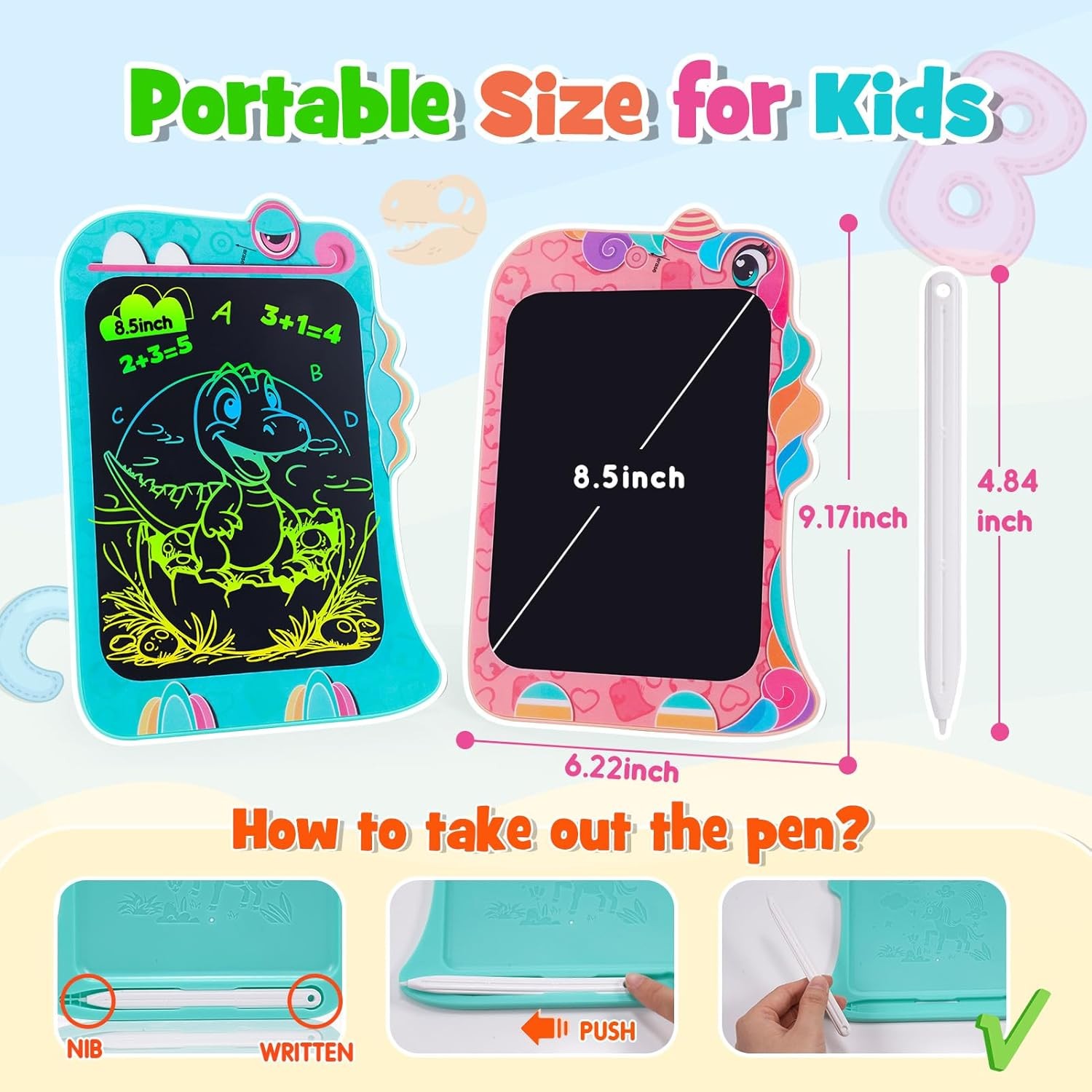 LCD Writing Tablet, Unicorn Gifts,8.5 Inch Colorful Toddler Doodle Board Drawin